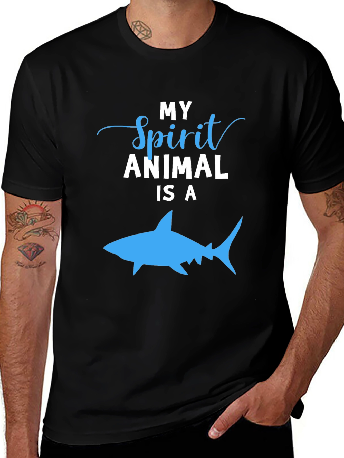 Variant 24 of My Spirit Animal is a Shark T-Shirt, Black