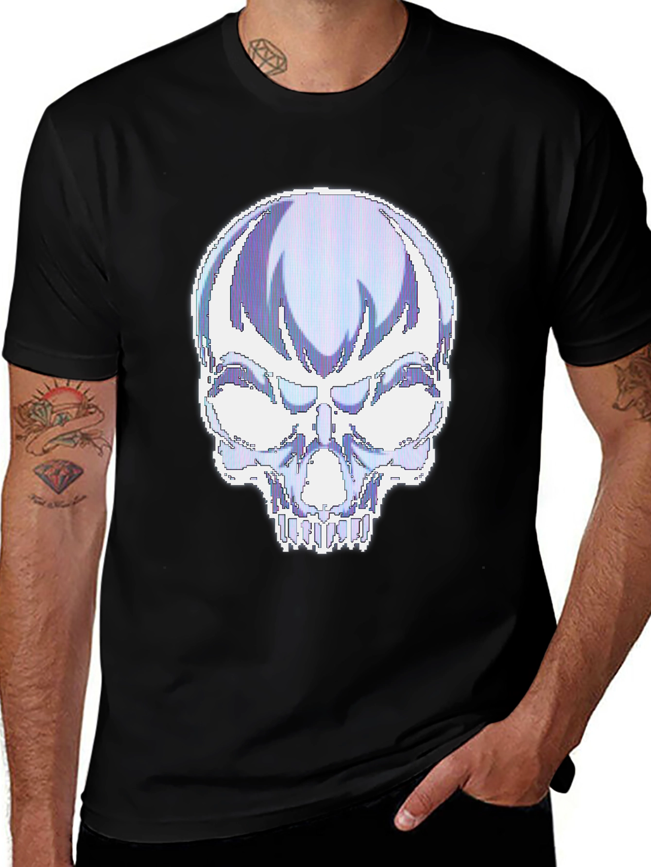 Variant 14 of Pixelated Skull Graphic T-Shirt