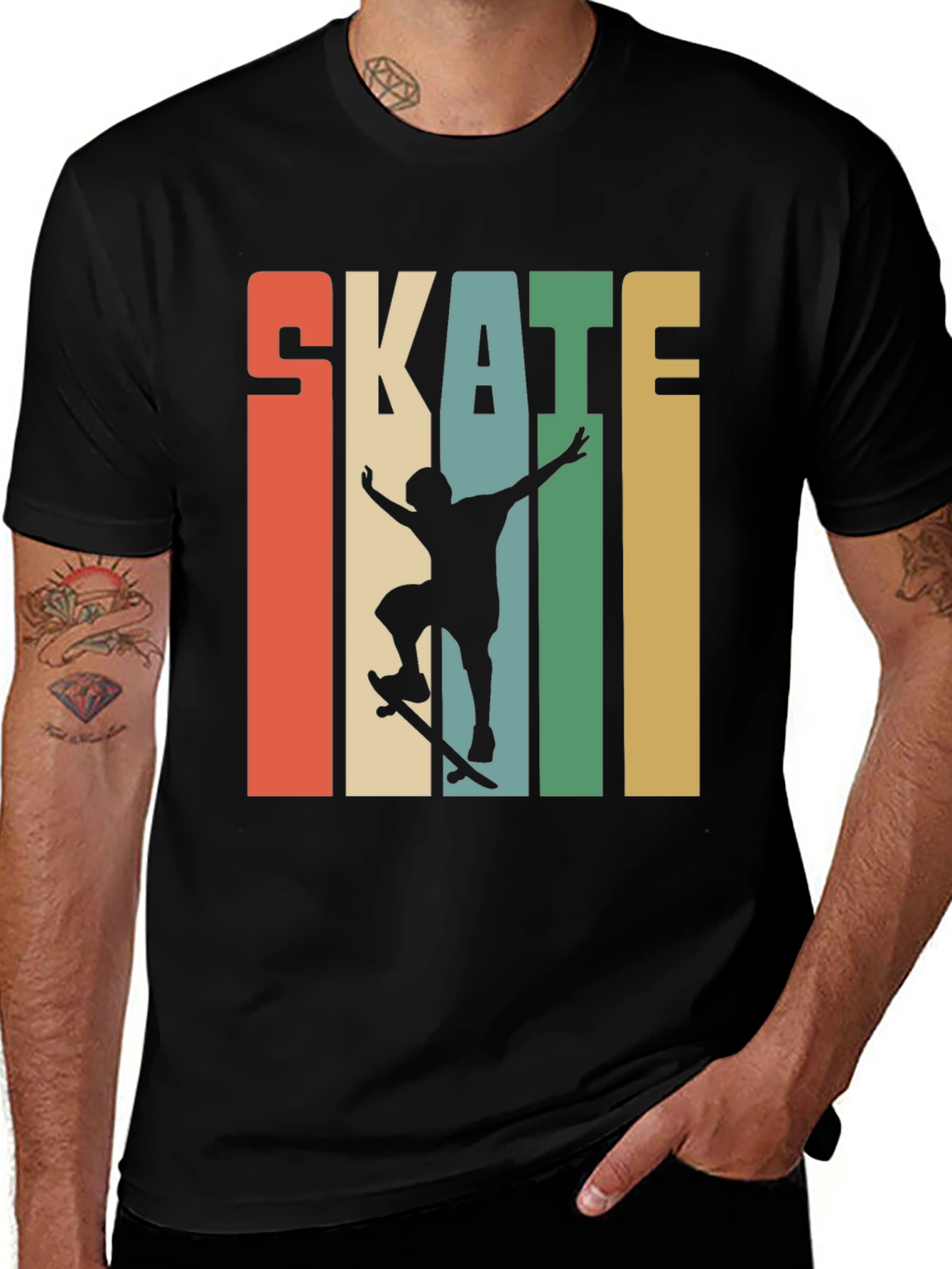Variant 28 of Retro Skate T-Shirt - Skateboarder Design