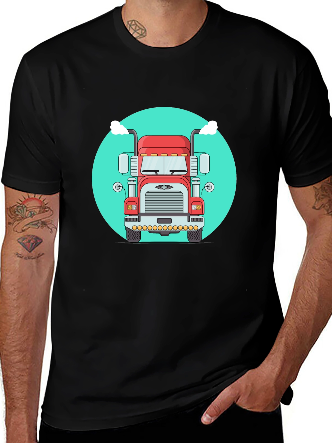 Variant 9 of Truck Graphic Tee - Cool Black T-Shirt