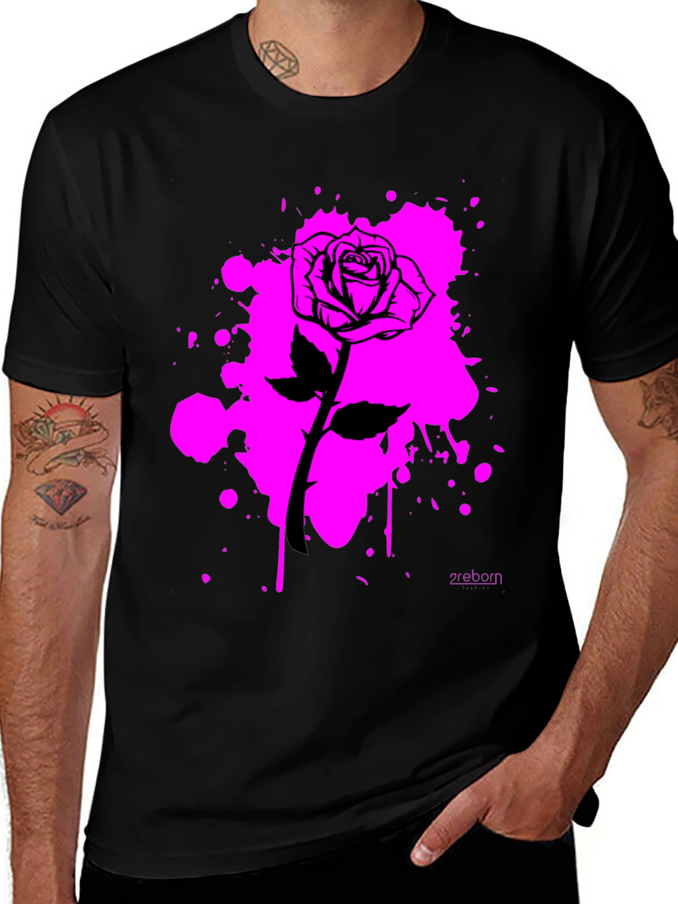 Variant 29 of Black Rose Graphic Tee - Stylish Men's Casual Shirt