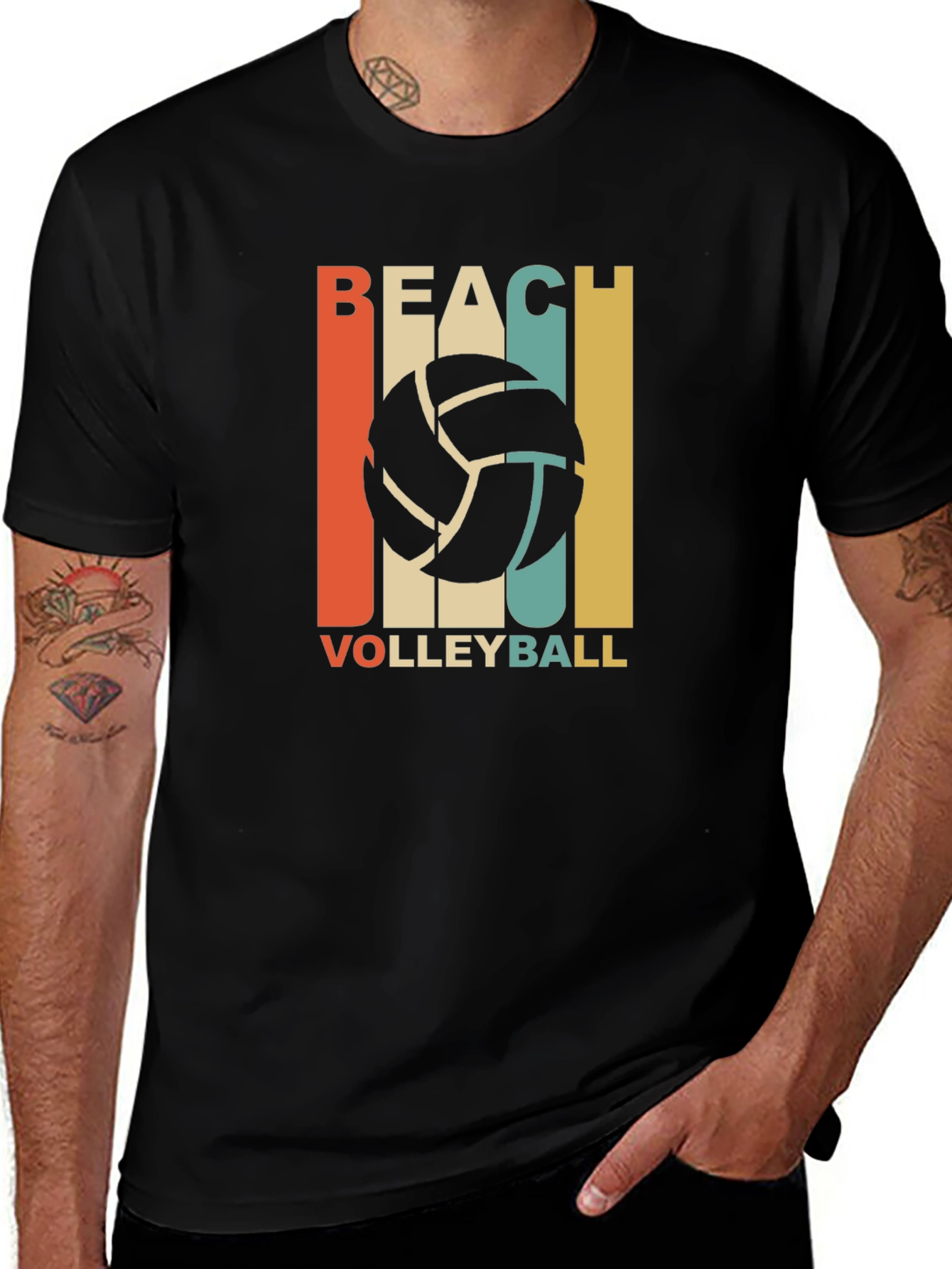 Variant 8 of Beach Volleyball Graphic T-Shirt - Retro Style