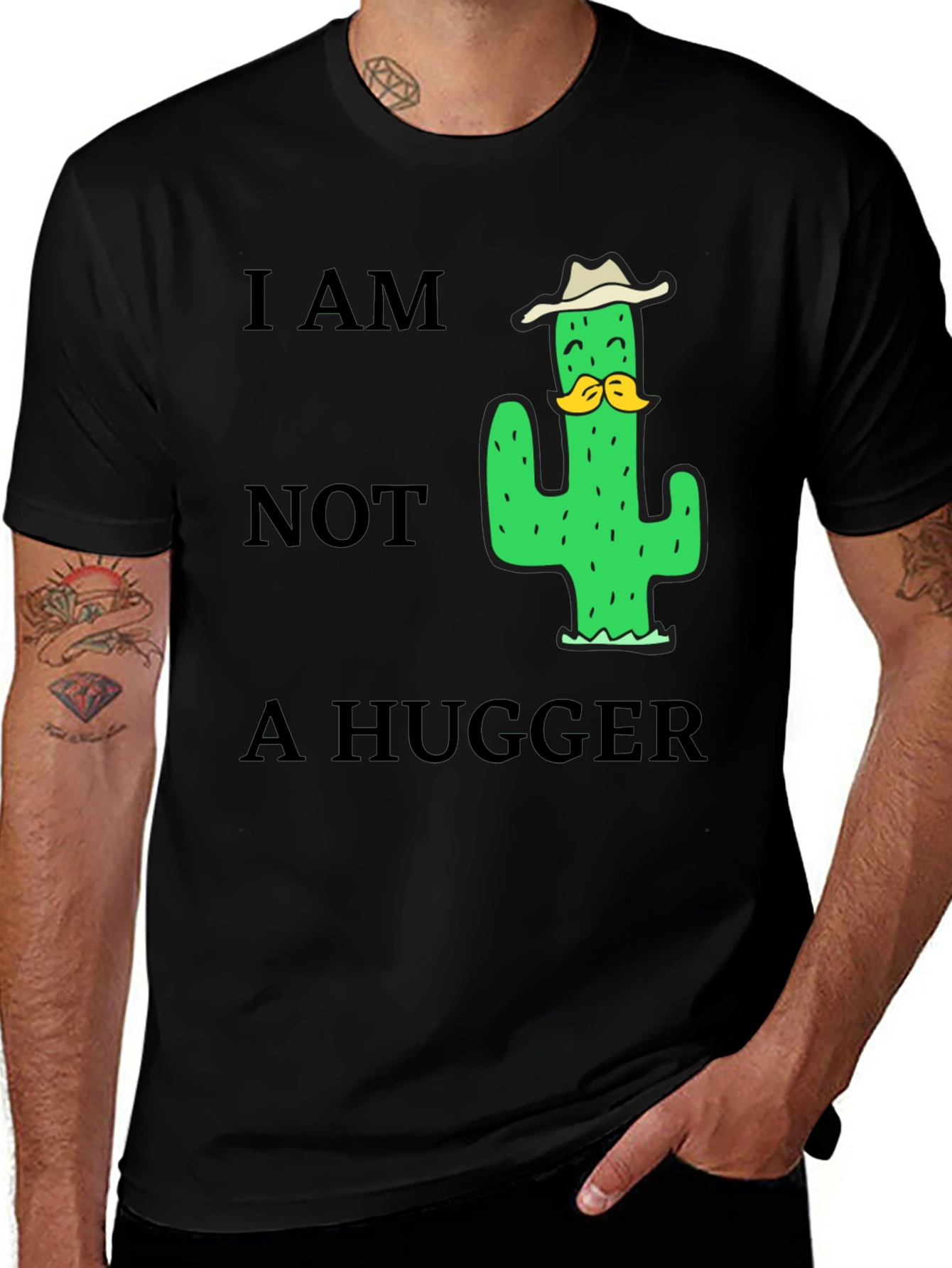 Variant 6 of I am Not a Hugger Cactus Humor T-Shirt