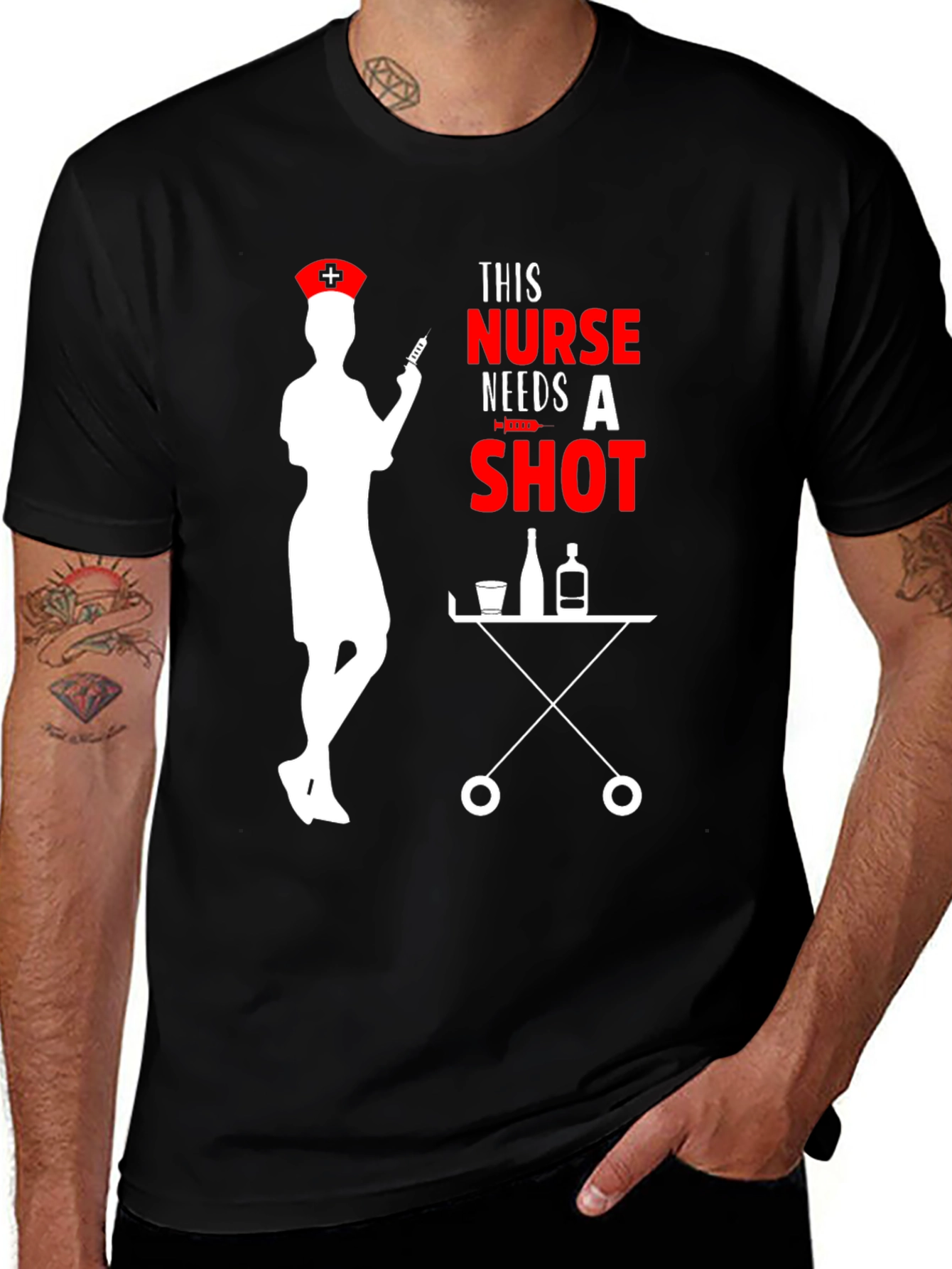 Variant 26 of Nurse Needs A Shot Graphic T-Shirt