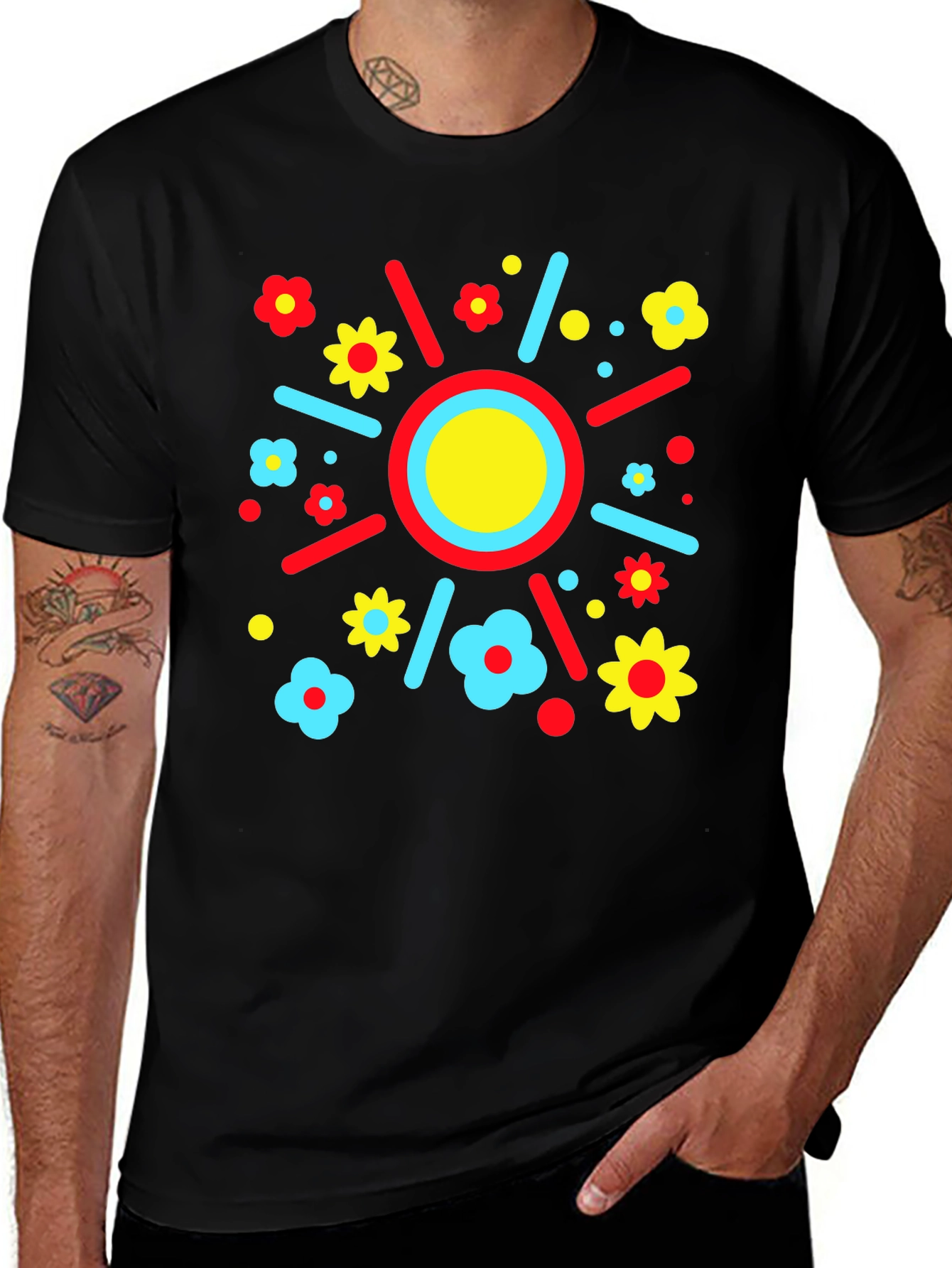 Variant 21 of Funky Floral Sunburst T-Shirt