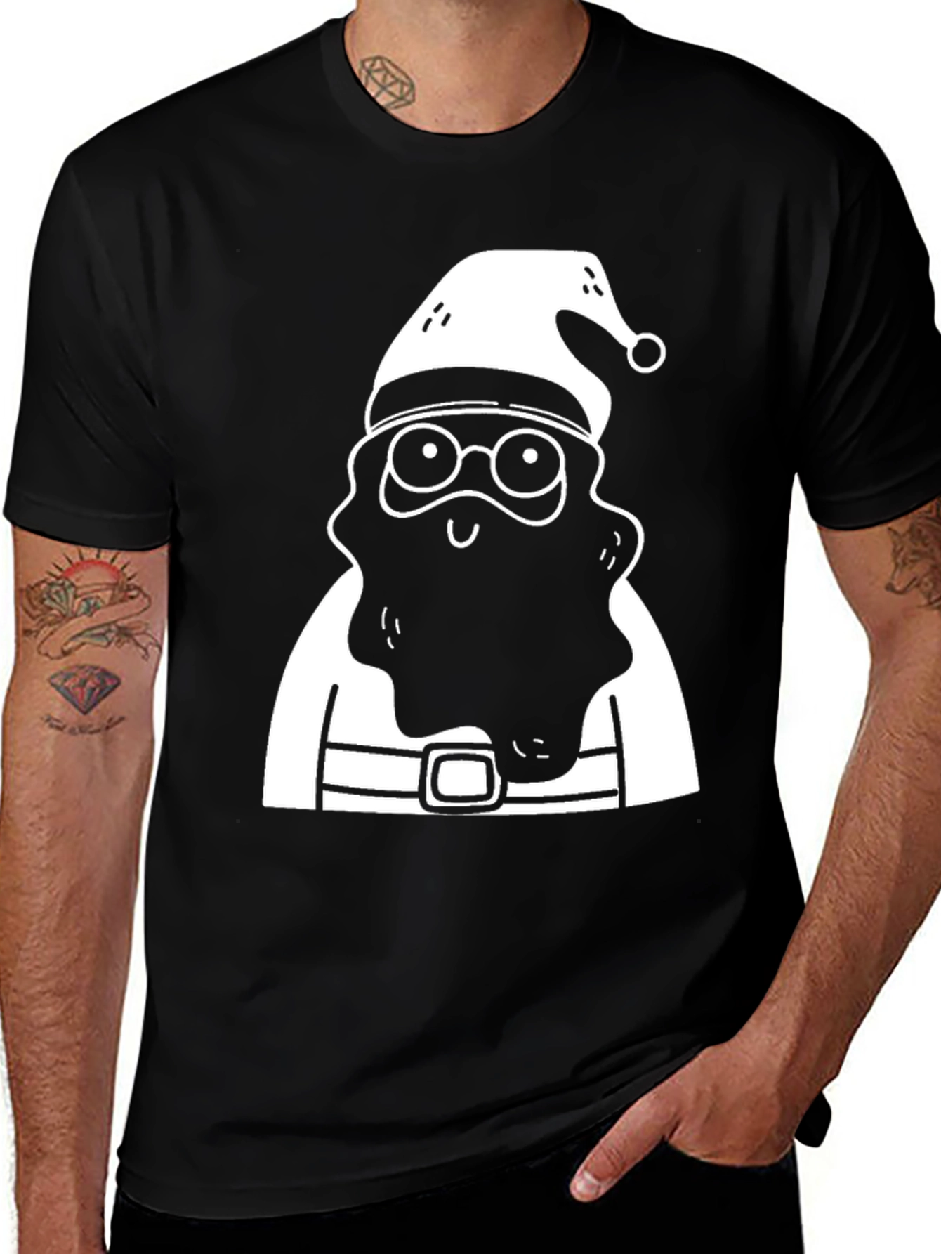 Santa Claus Graphic T-Shirt - Festive Holiday Apparel