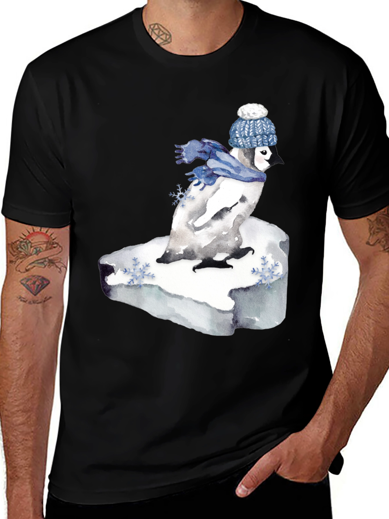 Variant 6 of Penguin Winter Scene Graphic Tee
