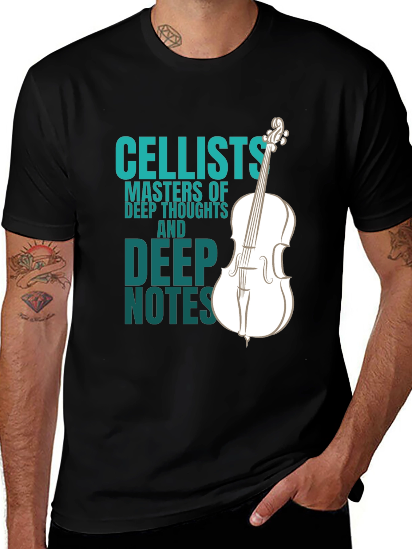 Variant 17 of Cellists Masters T-Shirt: Deep Thoughts & Notes