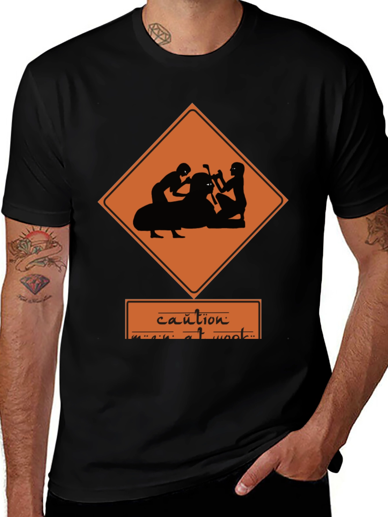 Variant 4 of Caution: Men at Work T-Shirt - Funny Humor Tee