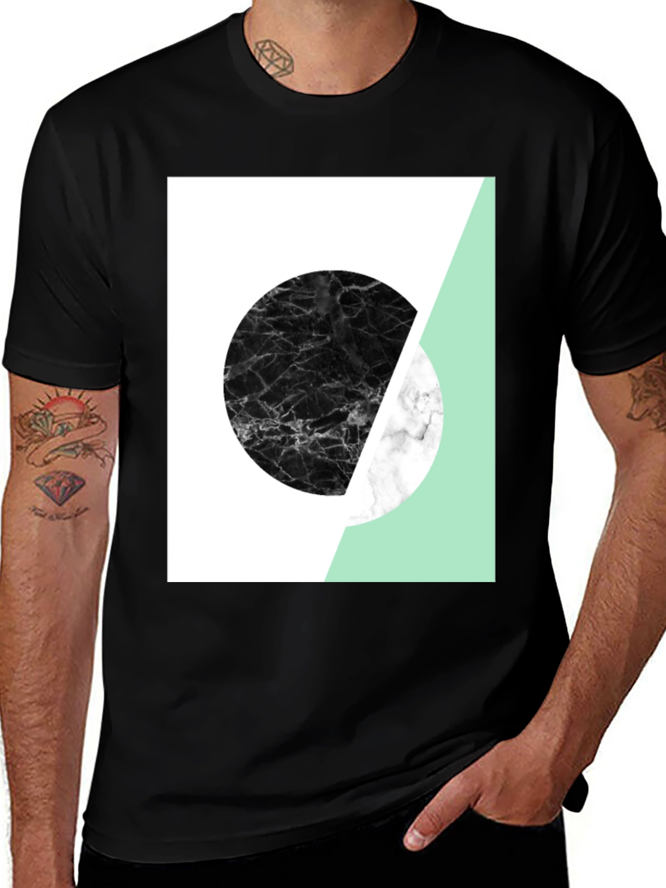 Variant 19 of Abstract Graphic Print Tee - Modern Style