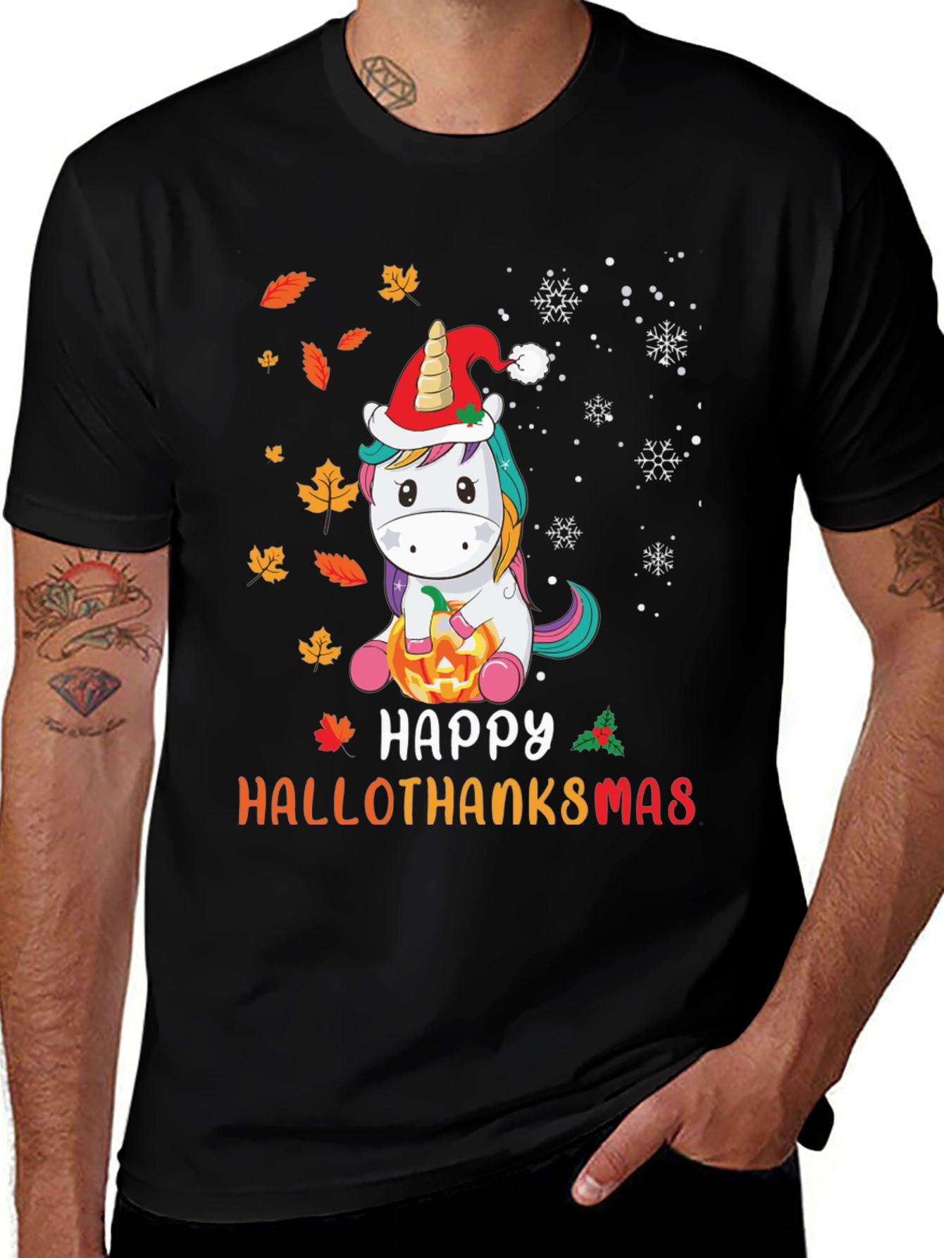 Happy Hallothanksmas Unicorn T-Shirt