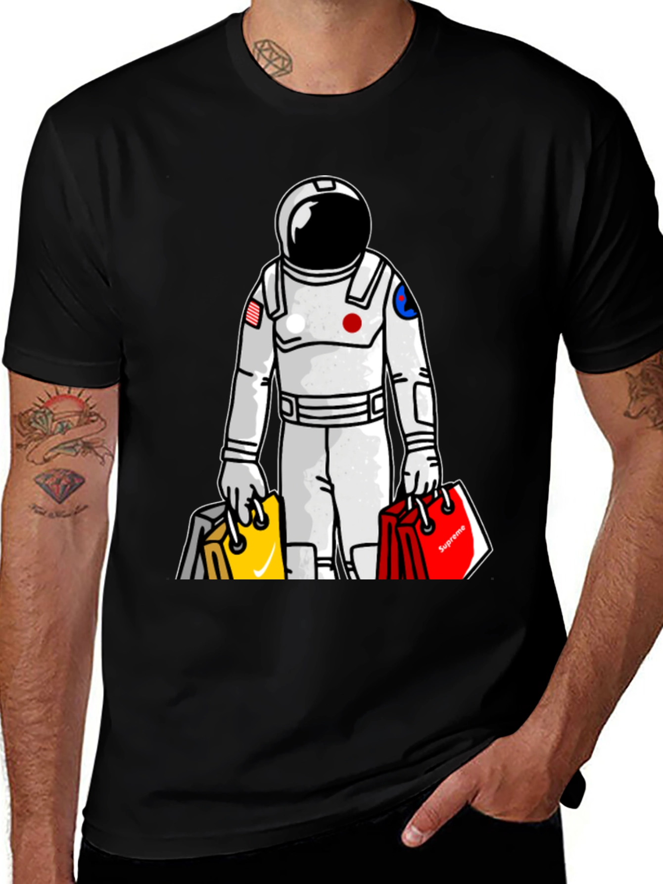 Variant 23 of Astronaut Shopping T-Shirt - Graphic Tee