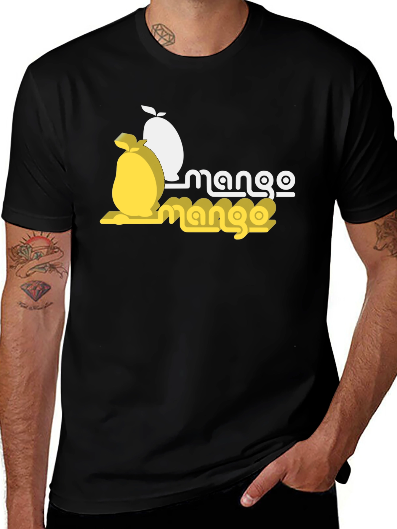Variant 19 of Mango Graphic Tee - Casual Black T-Shirt