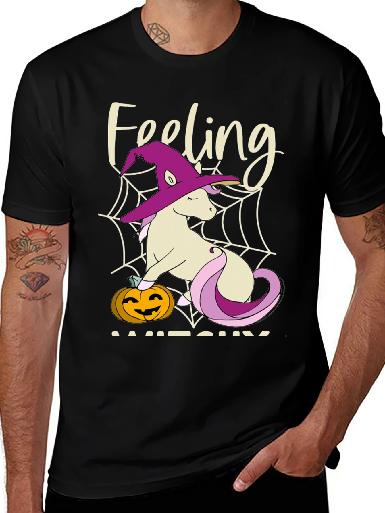 Feeling Witchy Unicorn Halloween T-Shirt