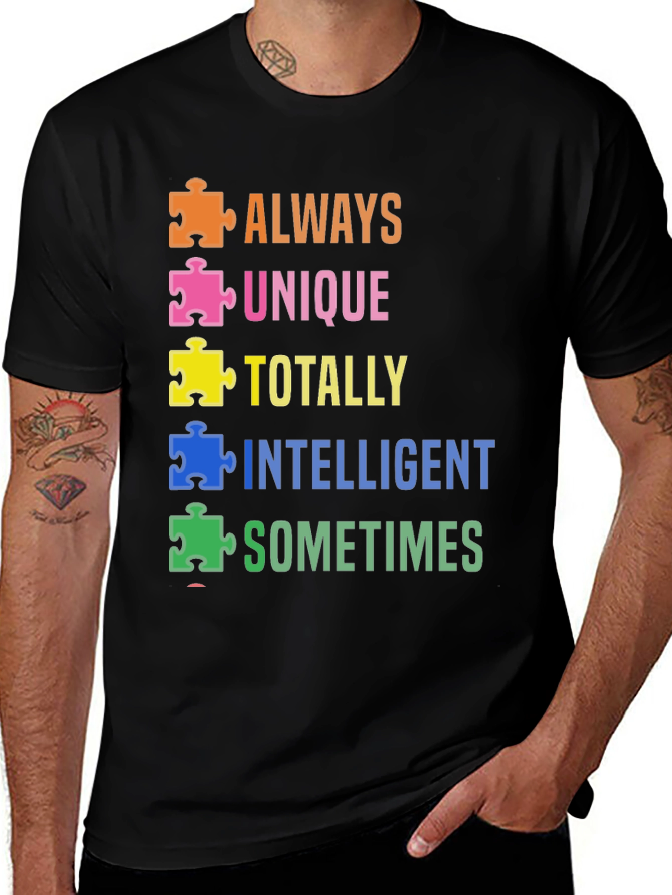Variant 24 of Autism Awareness T-Shirt - Always Unique Puzzle Piece Design
