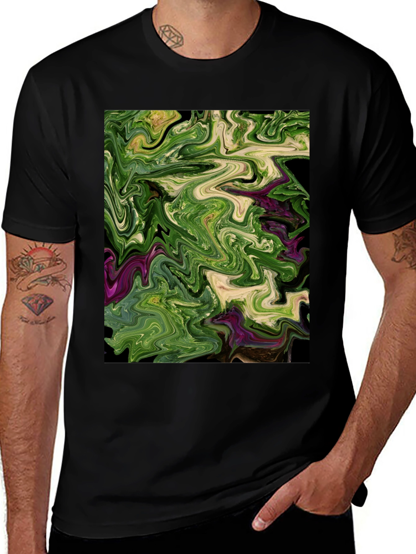 Variant 11 of Abstract Swirl Art Tee - Unique Graphic Design