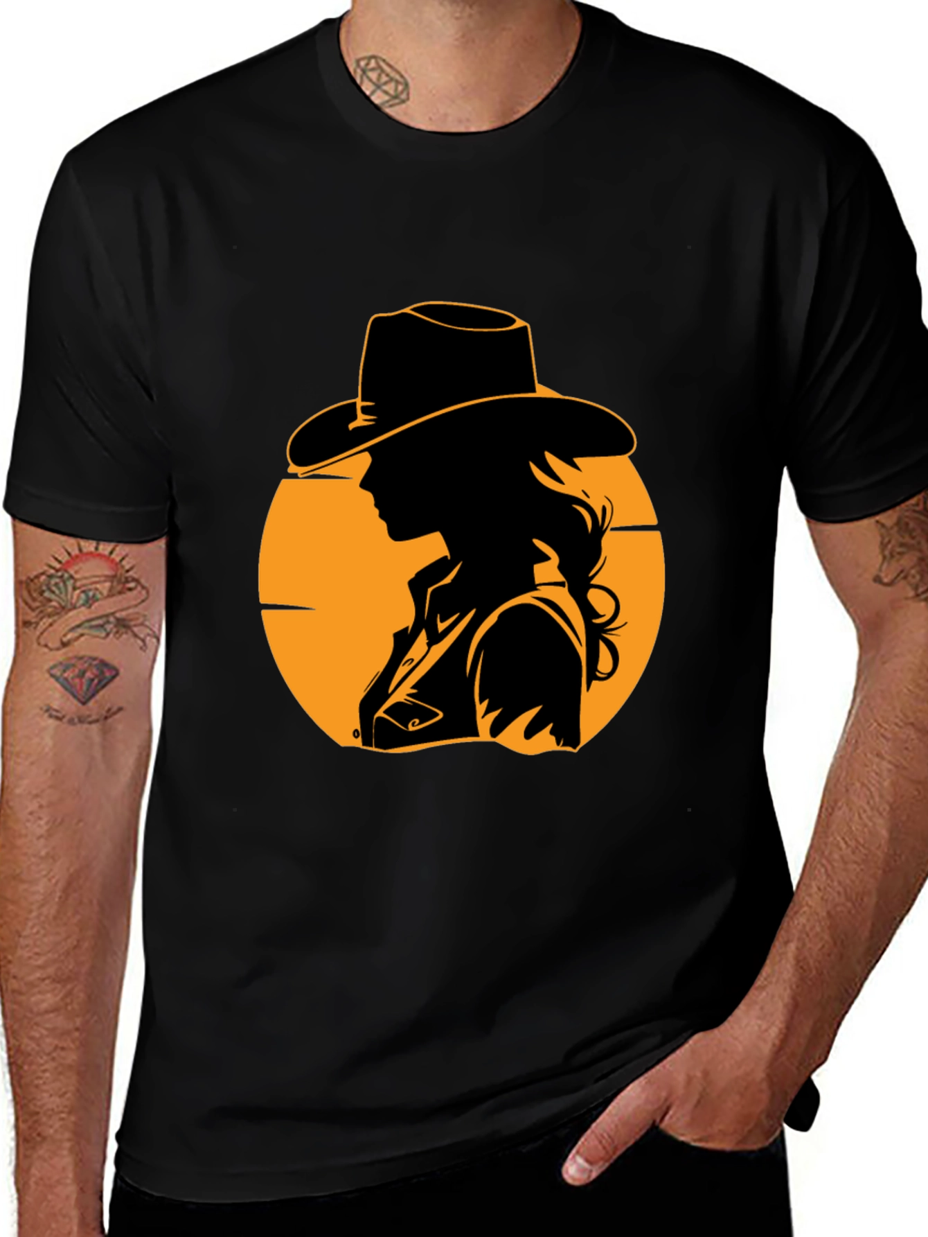 Variant 12 of Cowgirl Silhouette Graphic Tee - Western Style