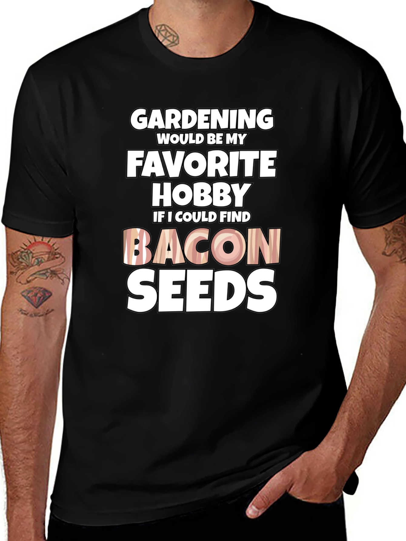 Variant 15 of Funny Gardening Bacon Seeds Graphic T-Shirt