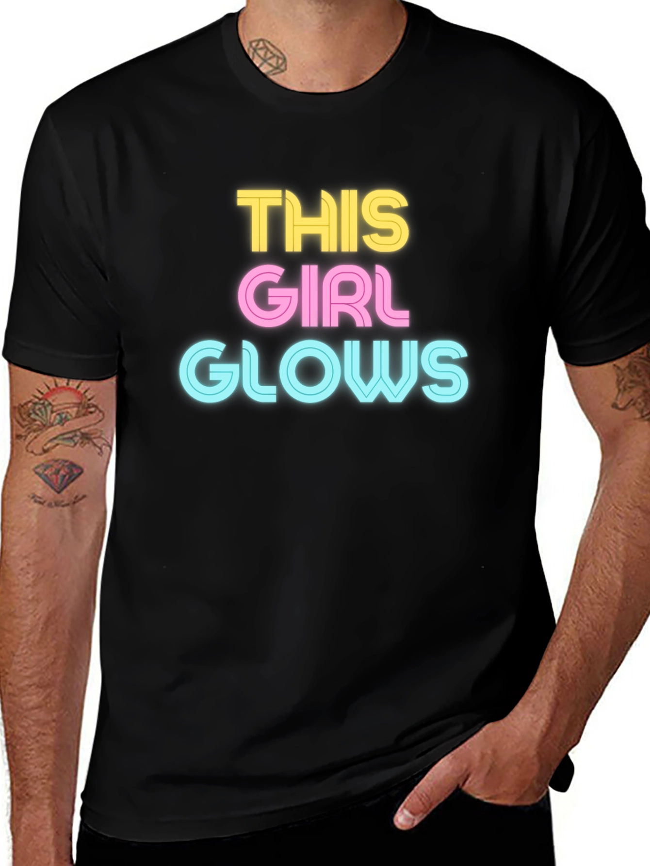 Variant 19 of This Girl Glows Graphic T-Shirt - Black