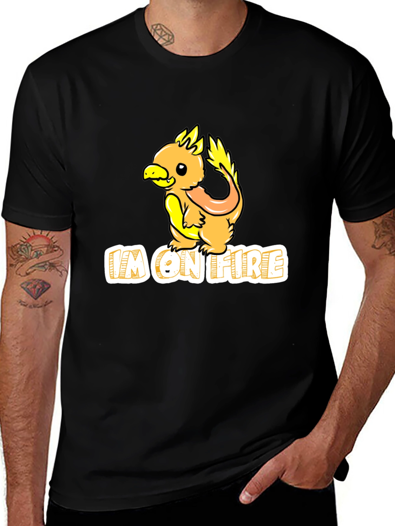 Variant 16 of I'm on Fire Cartoon Bird Graphic Tee