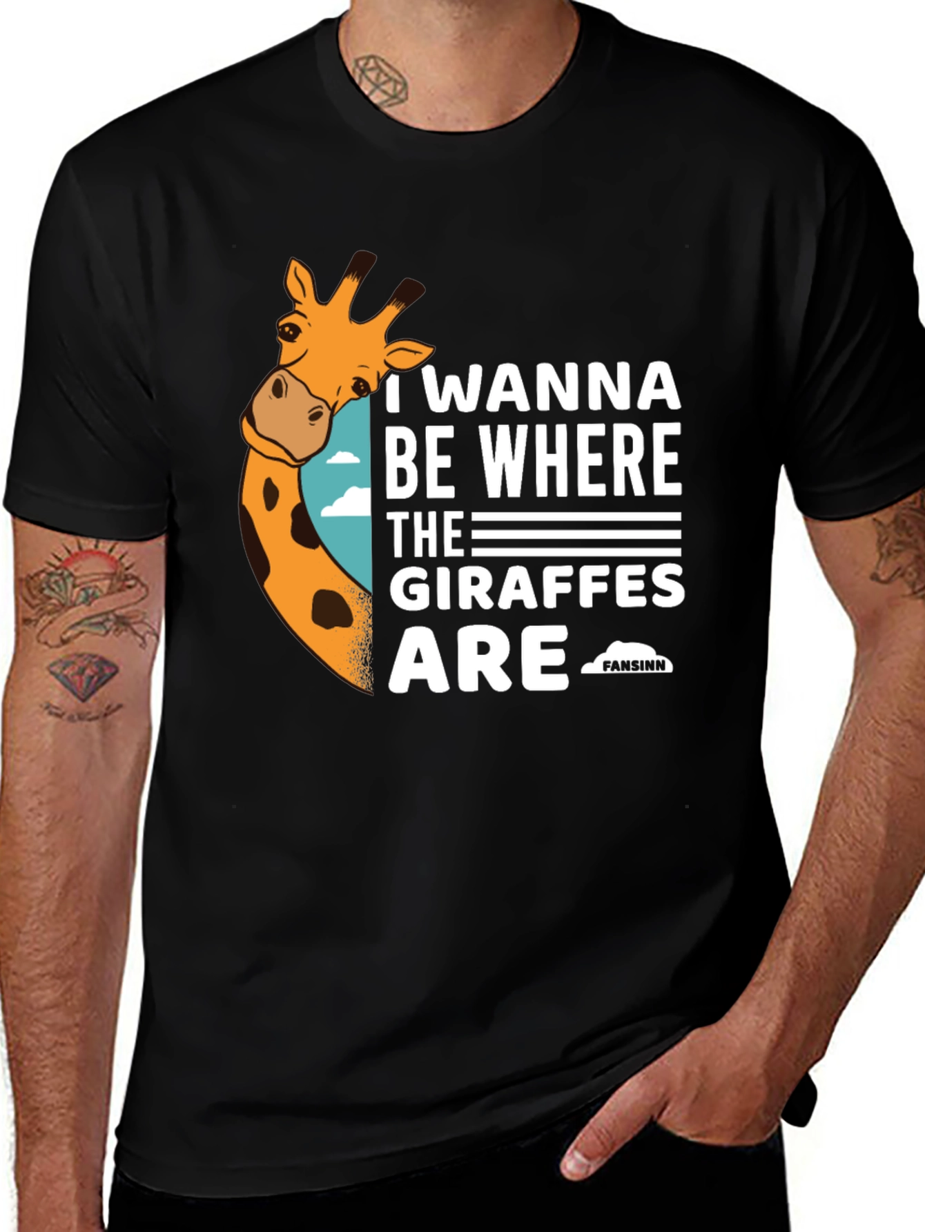 Variant 23 of Giraffe Lover T-Shirt - I Wanna Be Where the Giraffes Are