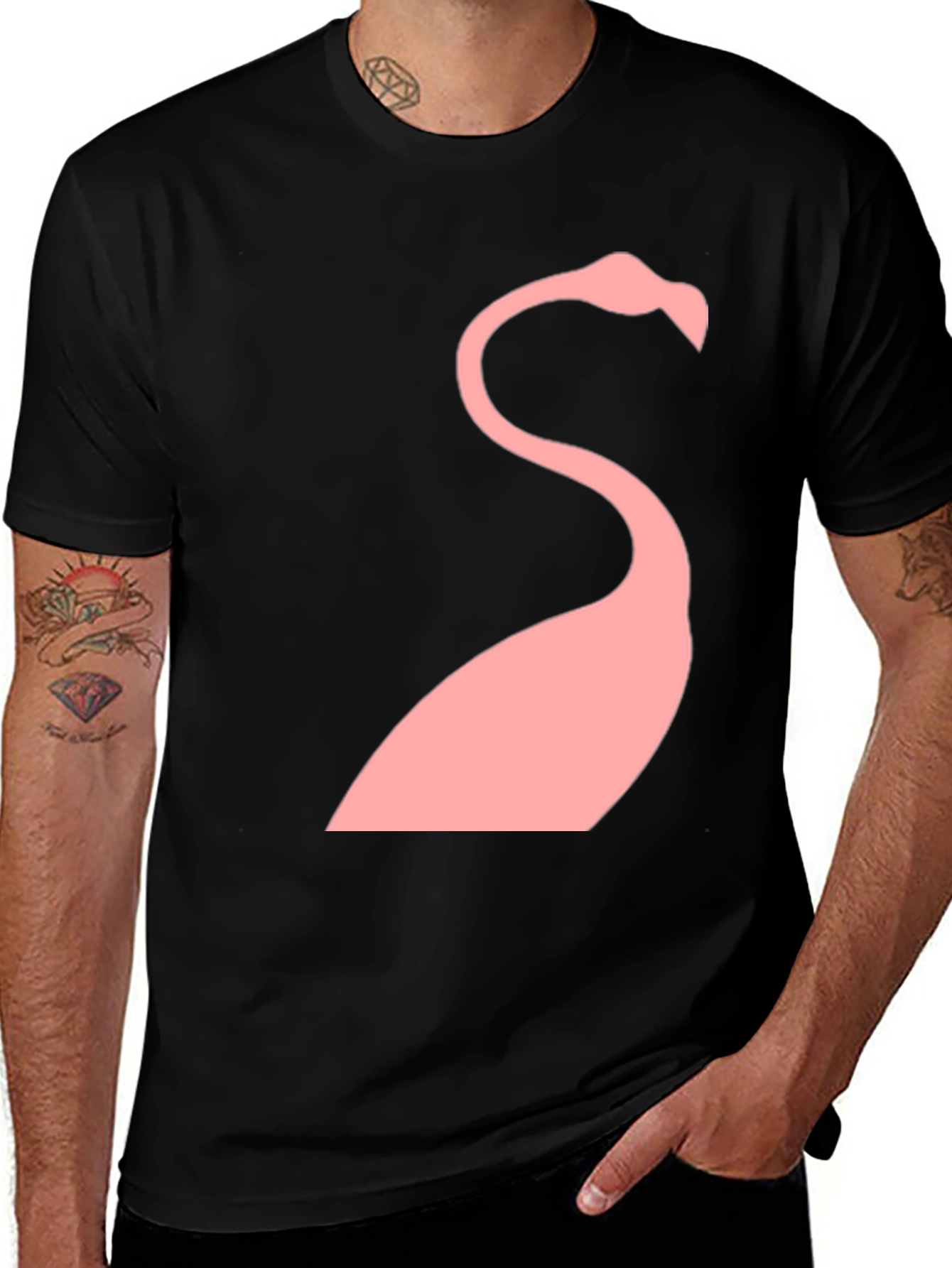 Black Men's Black Flamingo Graphic Tee main image