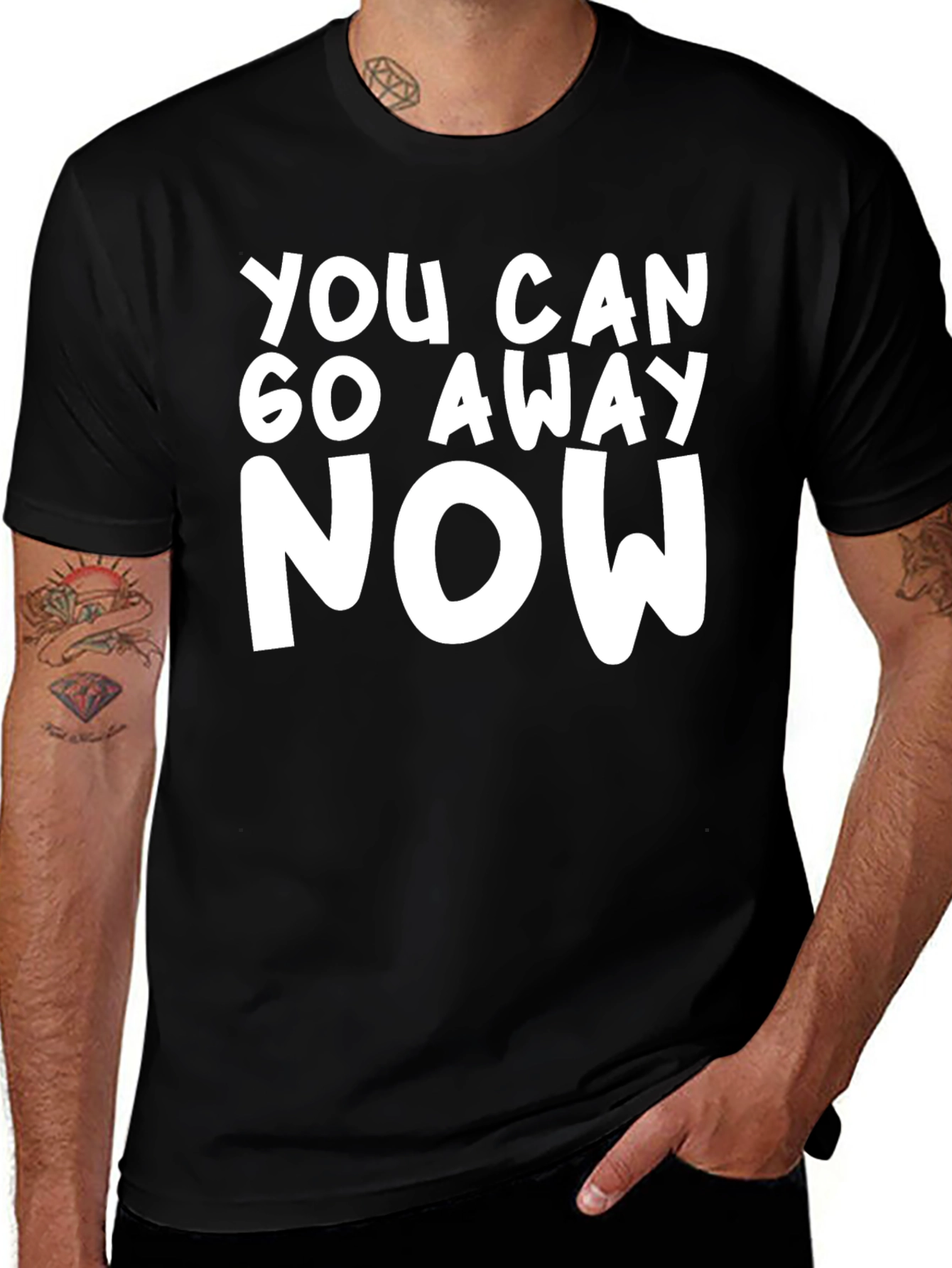 Variant 16 of You Can Go Away Now Graphic Tee - Black