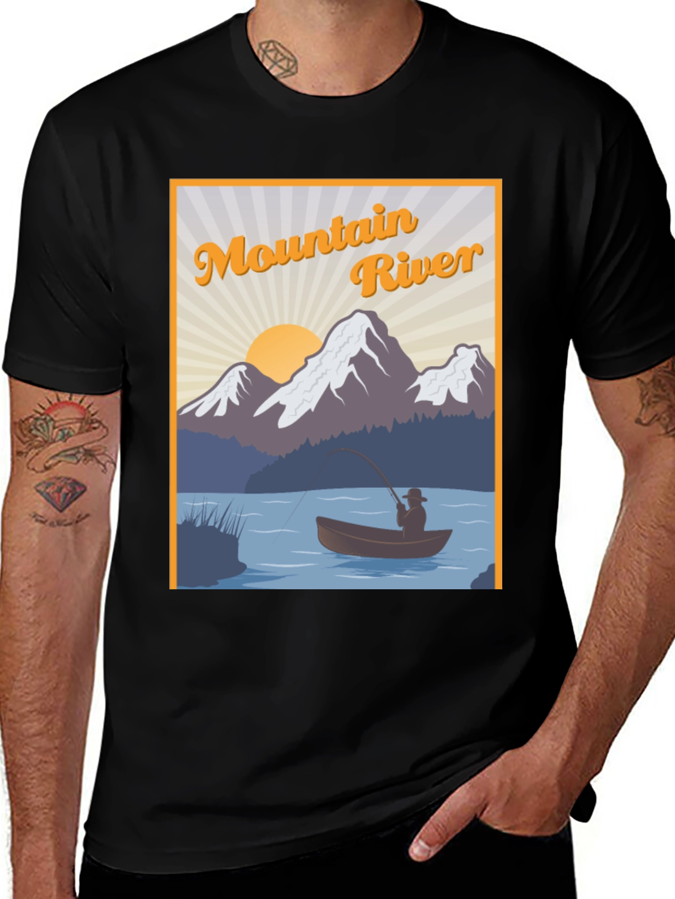 Variant 18 of Mountain River Fishing T-Shirt