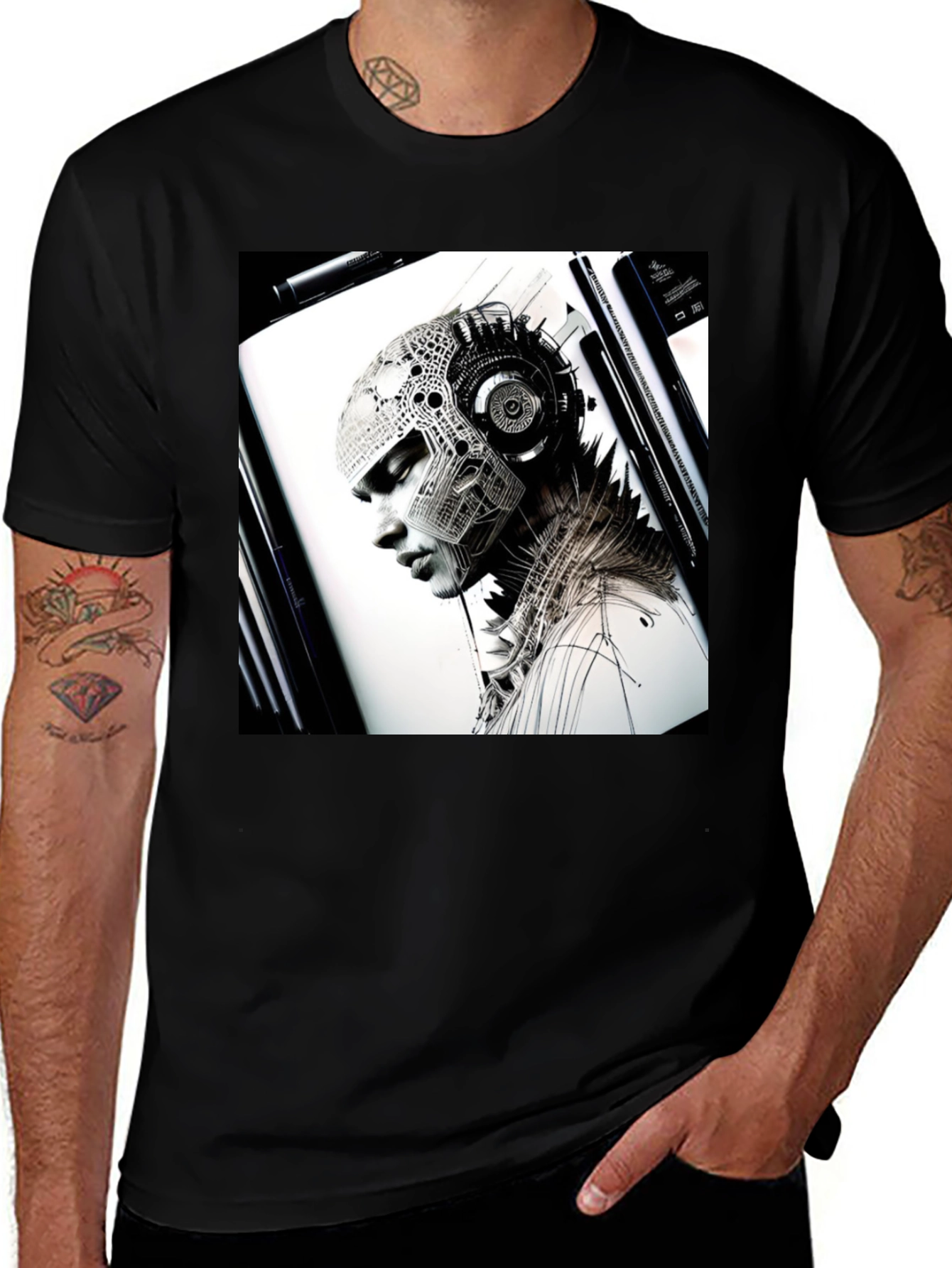 Variant 27 of Cyberpunk Portrait Graphic Tee