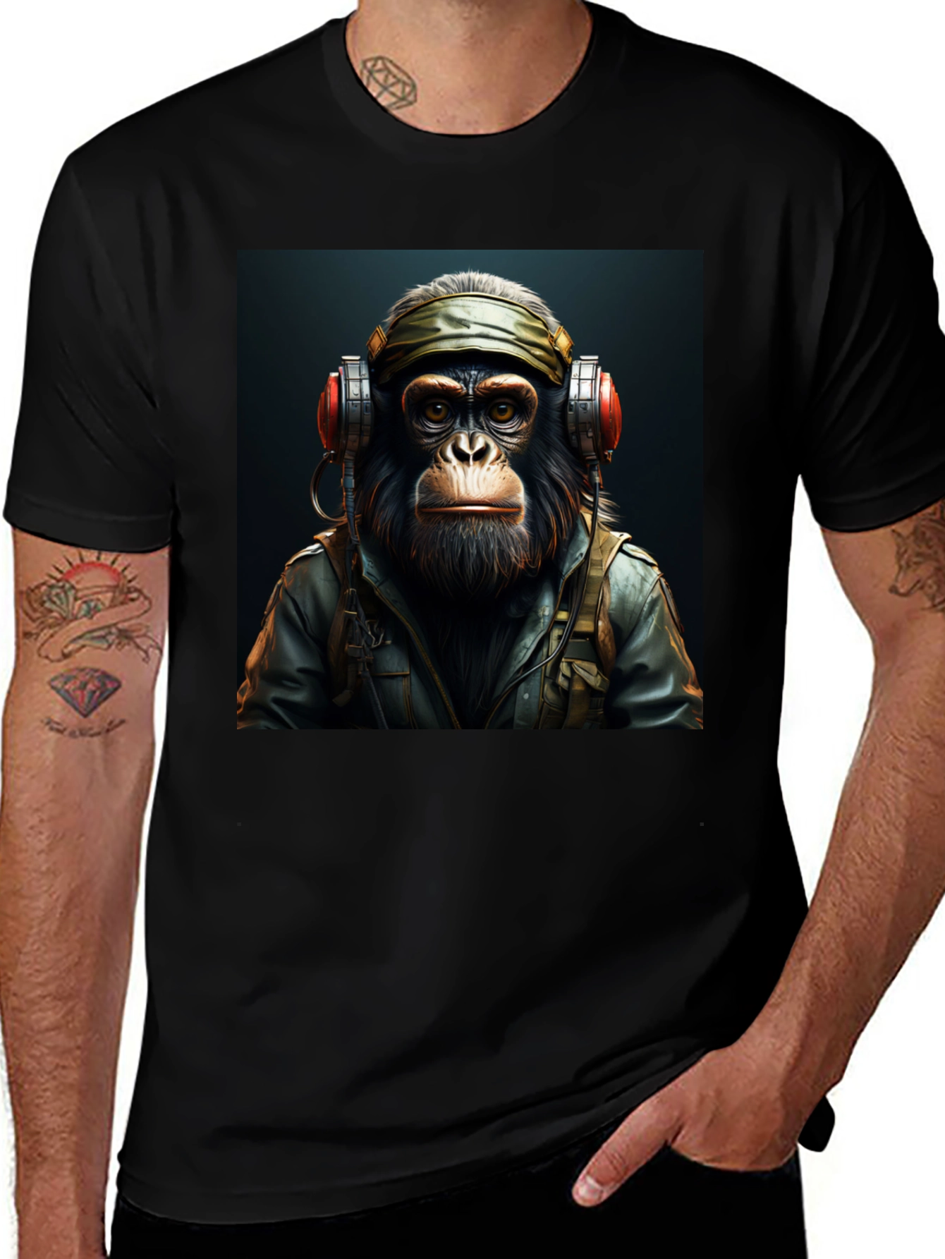 Variant 20 of Chimpanzee DJ Graphic Tee - Cool Music Lover Shirt