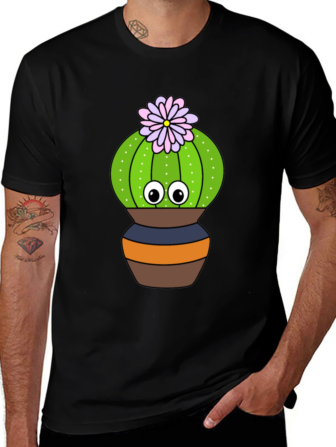 Cute Cactus Graphic Tee - Potted Plant Shirt