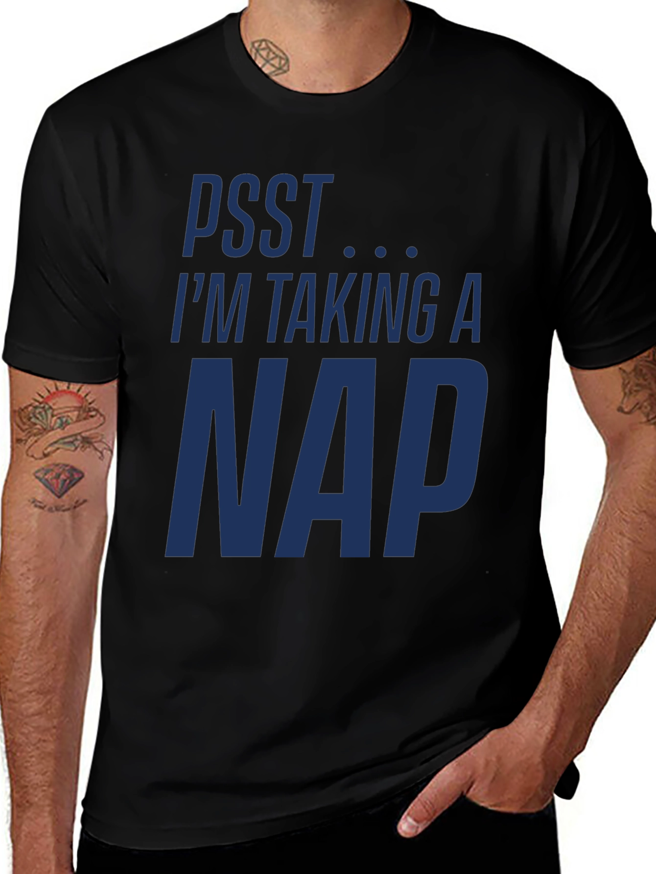 Variant 14 of Men's "Taking a Nap" Graphic T-Shirt