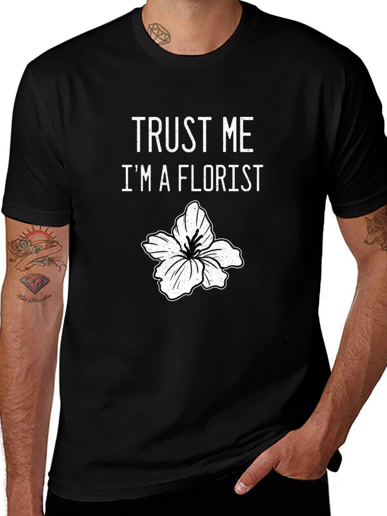 Variant 30 of Trust Me I'm A Florist - Black T-Shirt