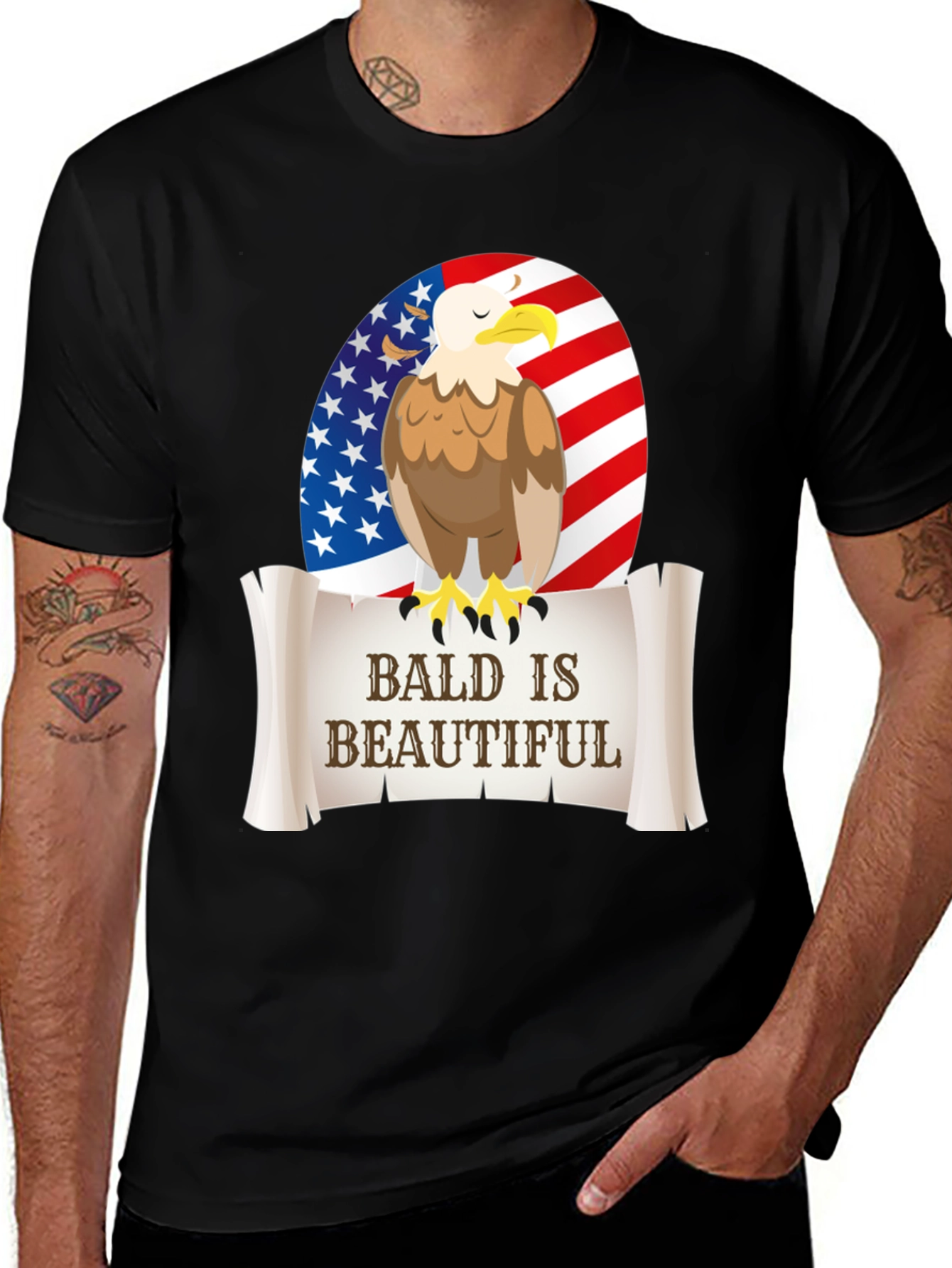 Bald Eagle Patriotic T-Shirt: Bald is Beautiful!