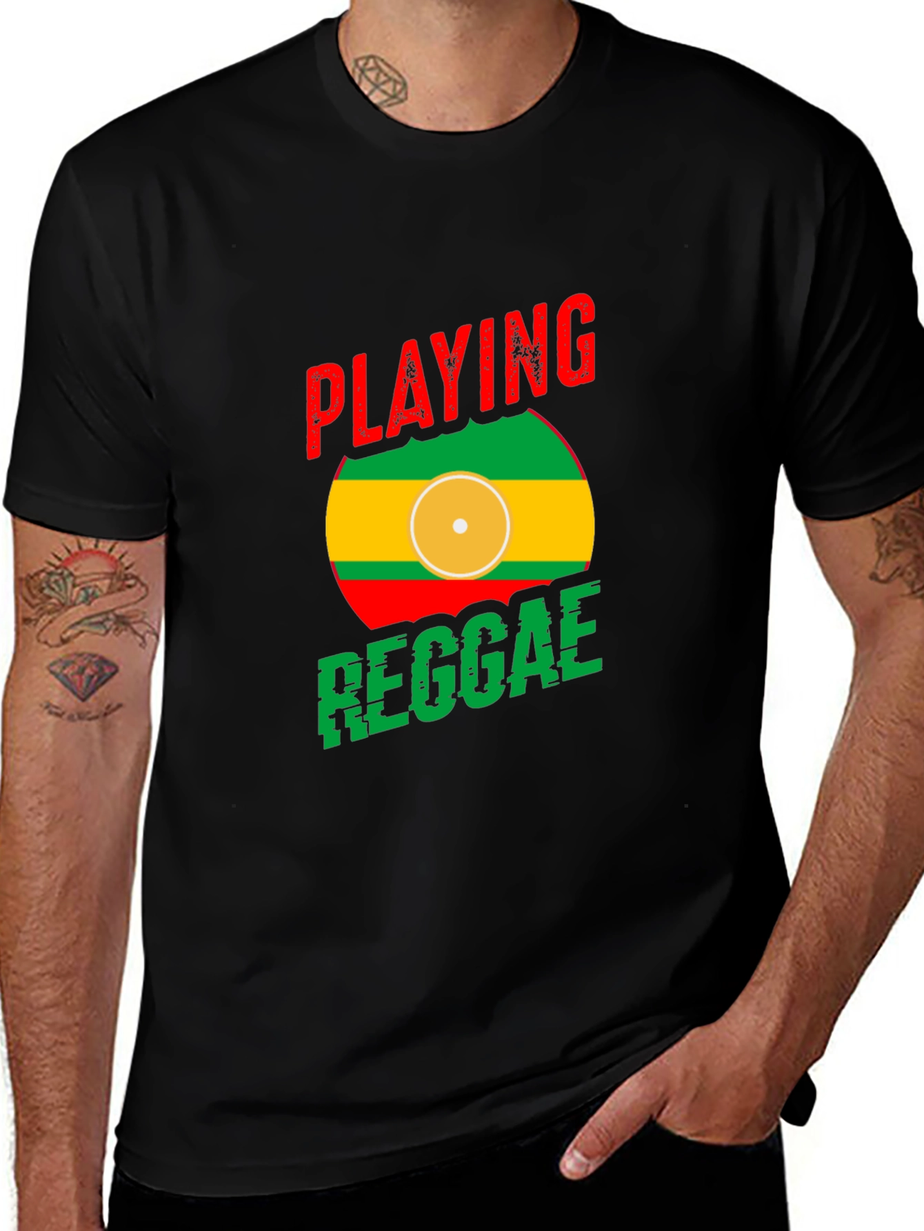 Variant 29 of Playing Reggae T-Shirt - Black