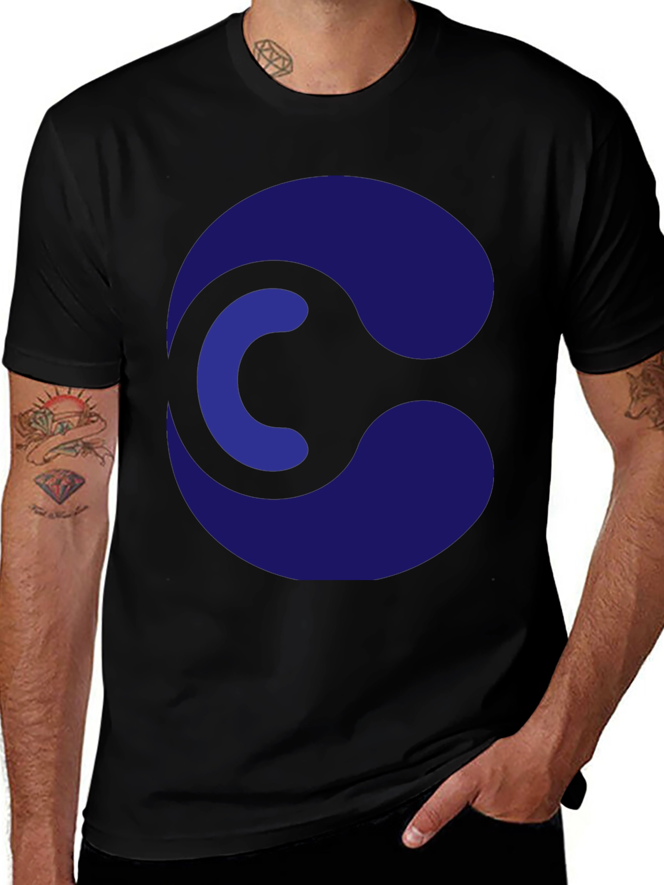 Variant 28 of Abstract Circle Graphic Black T-Shirt