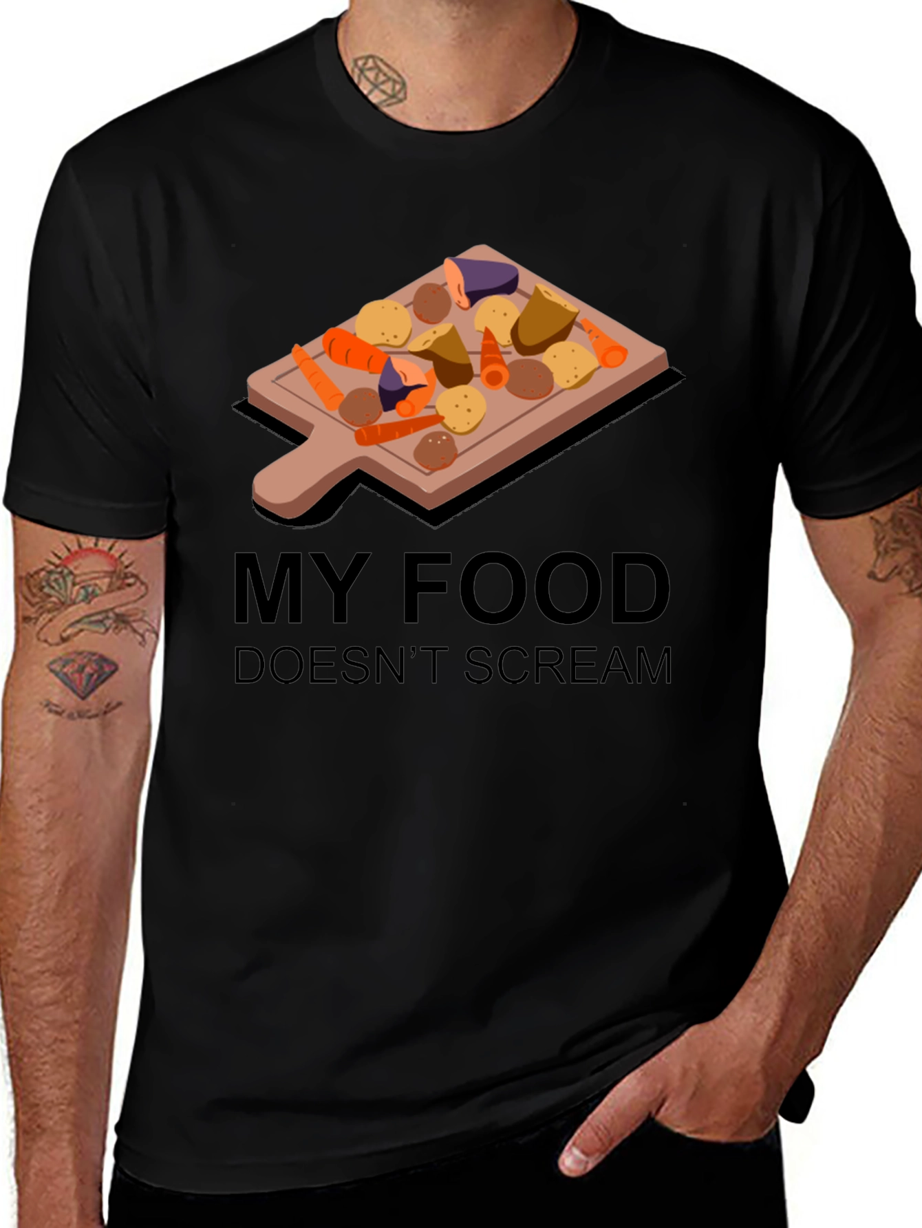 Variant 8 of My Food Doesn't Scream - Unisex Graphic Tee