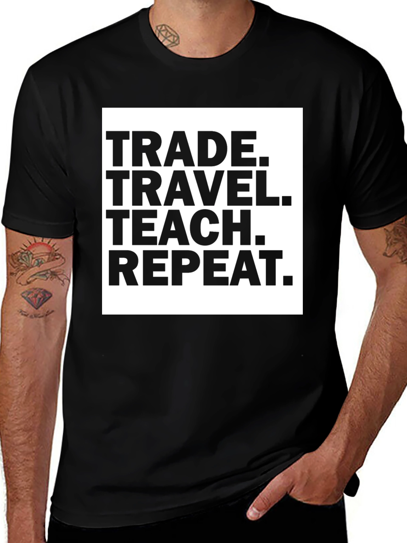 Variant 15 of Trade Travel Teach Repeat T-Shirt