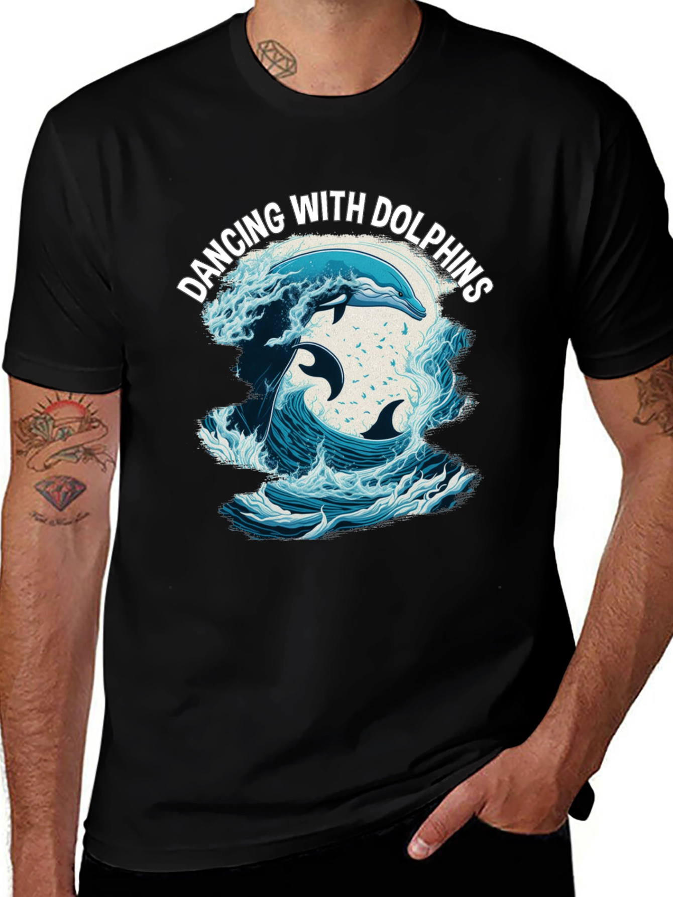 Variant 15 of Dancing with Dolphins Graphic Tee