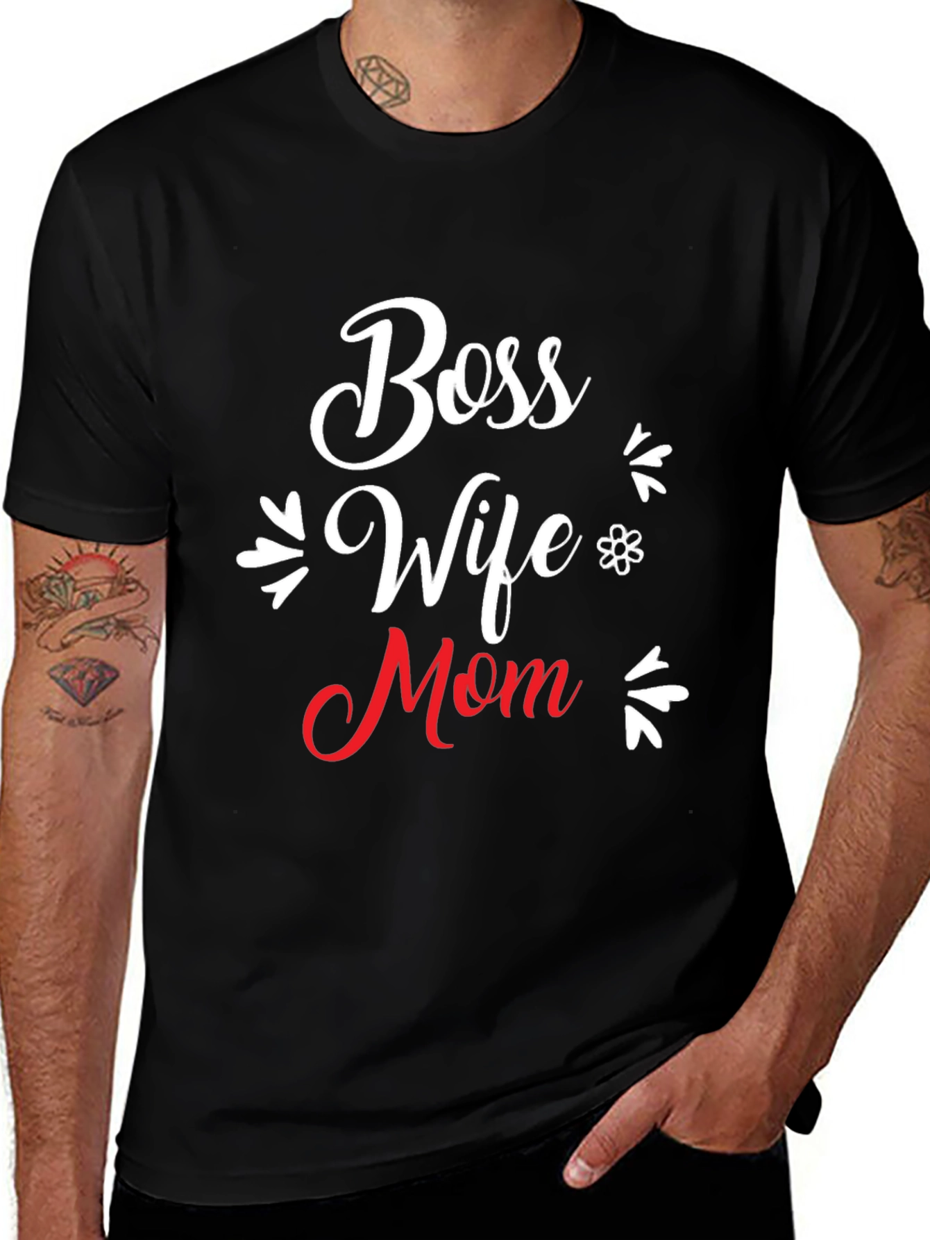 Variant 12 of Boss Wife Mom T-Shirt - Black Tee