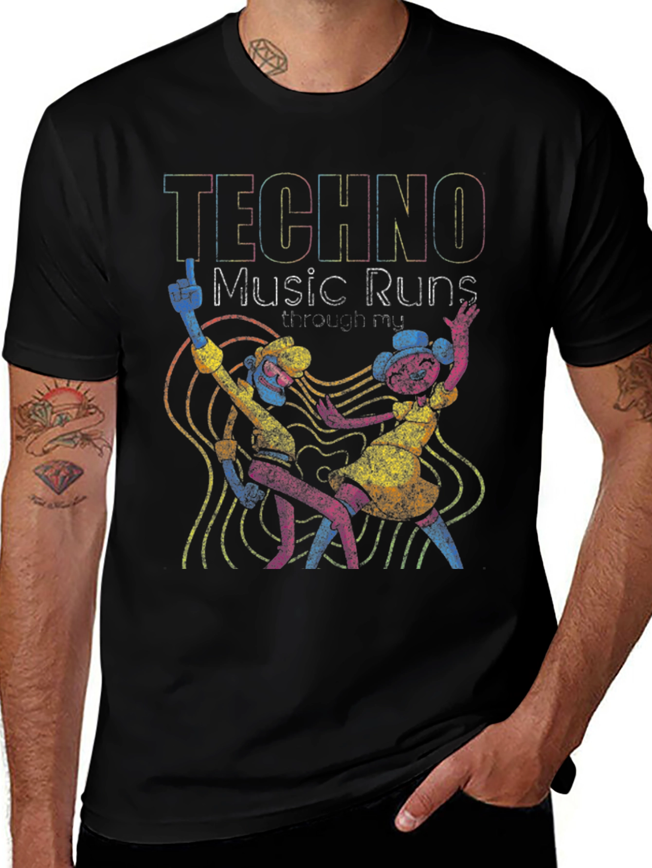 Techno Music Graphic T-Shirt - Dance Your Heart Out