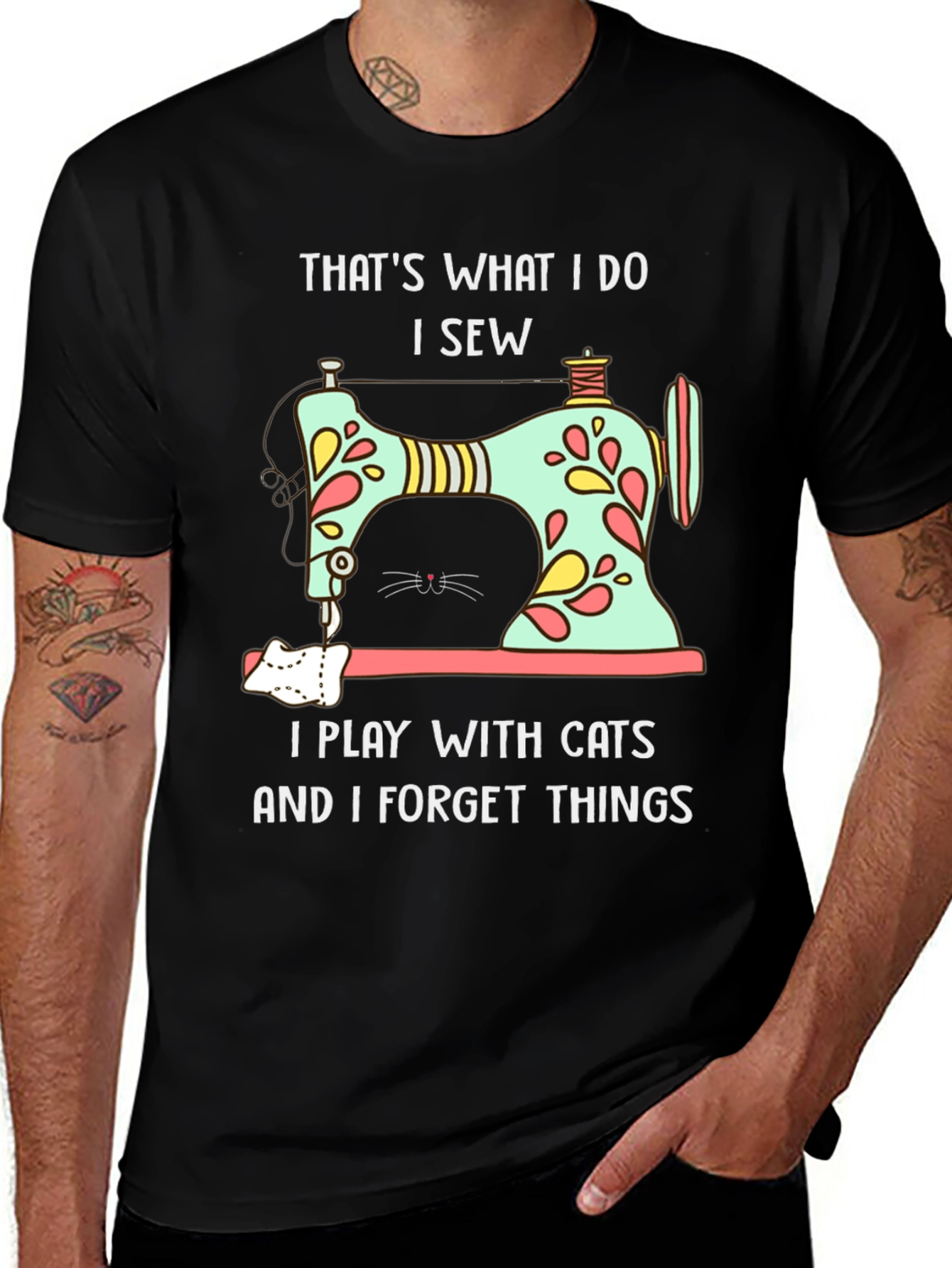 Variant 9 of Sewing Cat Lover T-Shirt