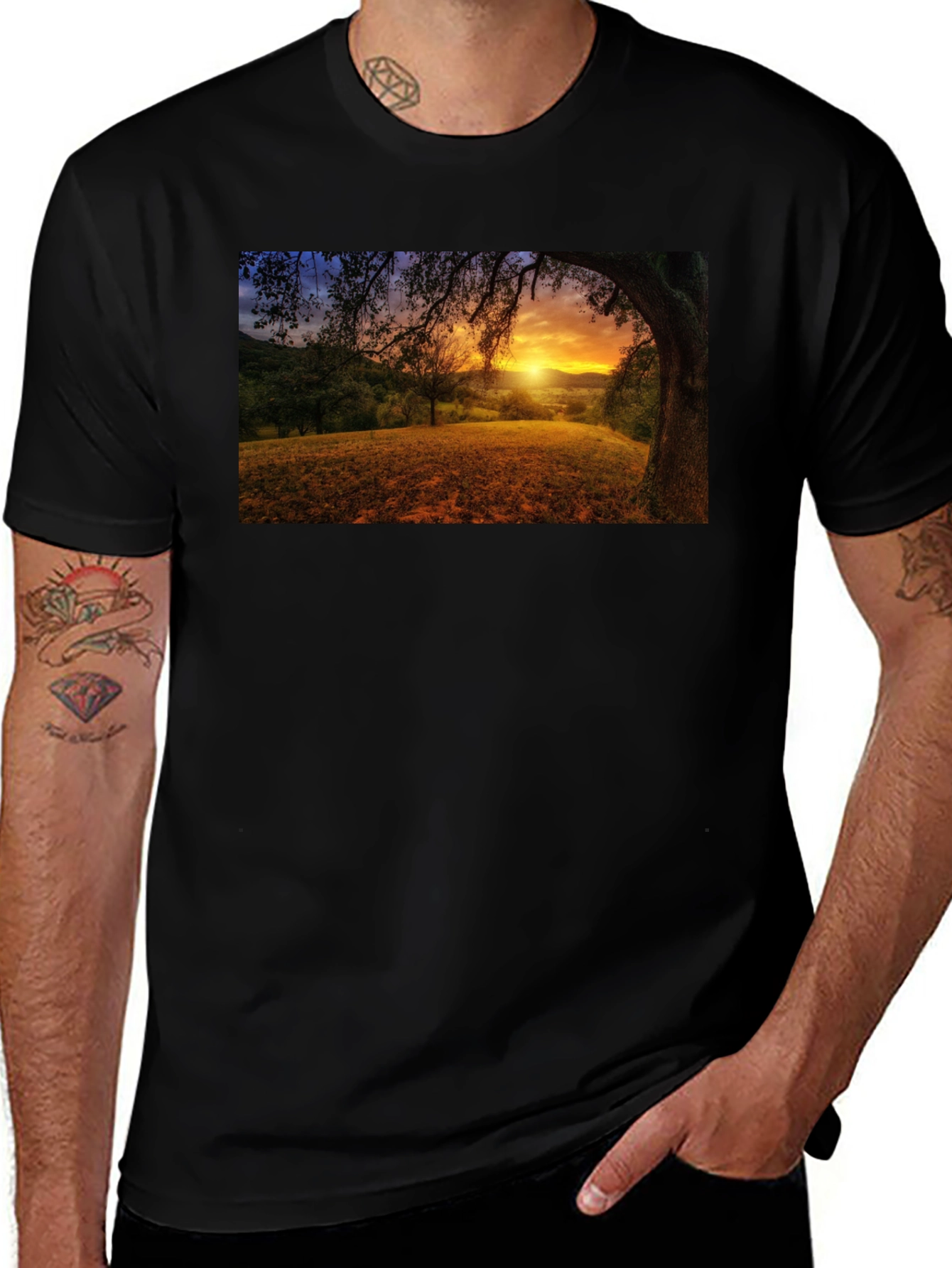 Variant 19 of Sunset Landscape Graphic T-Shirt