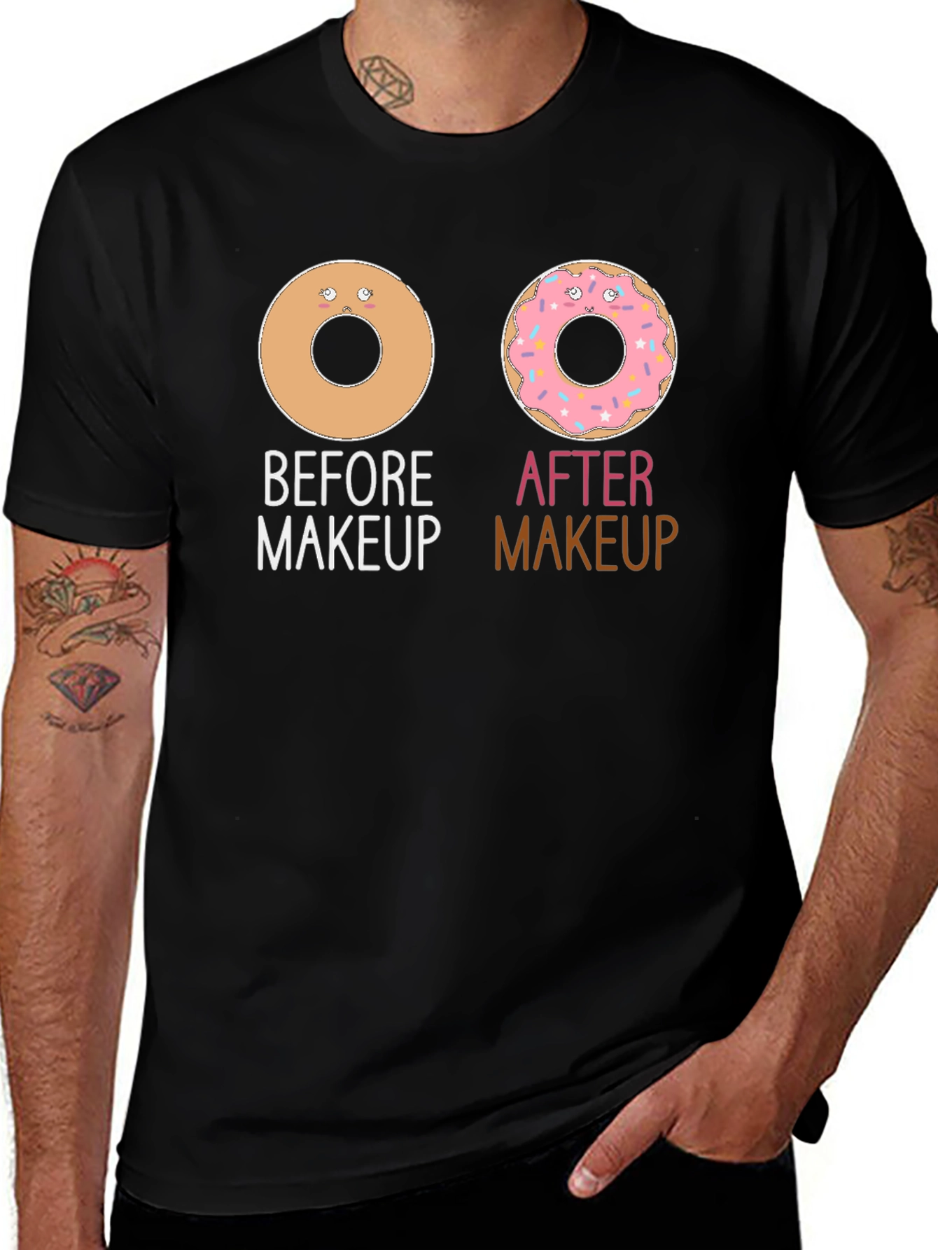 Variant 30 of Donut Before & After Makeup Funny Graphic Tee