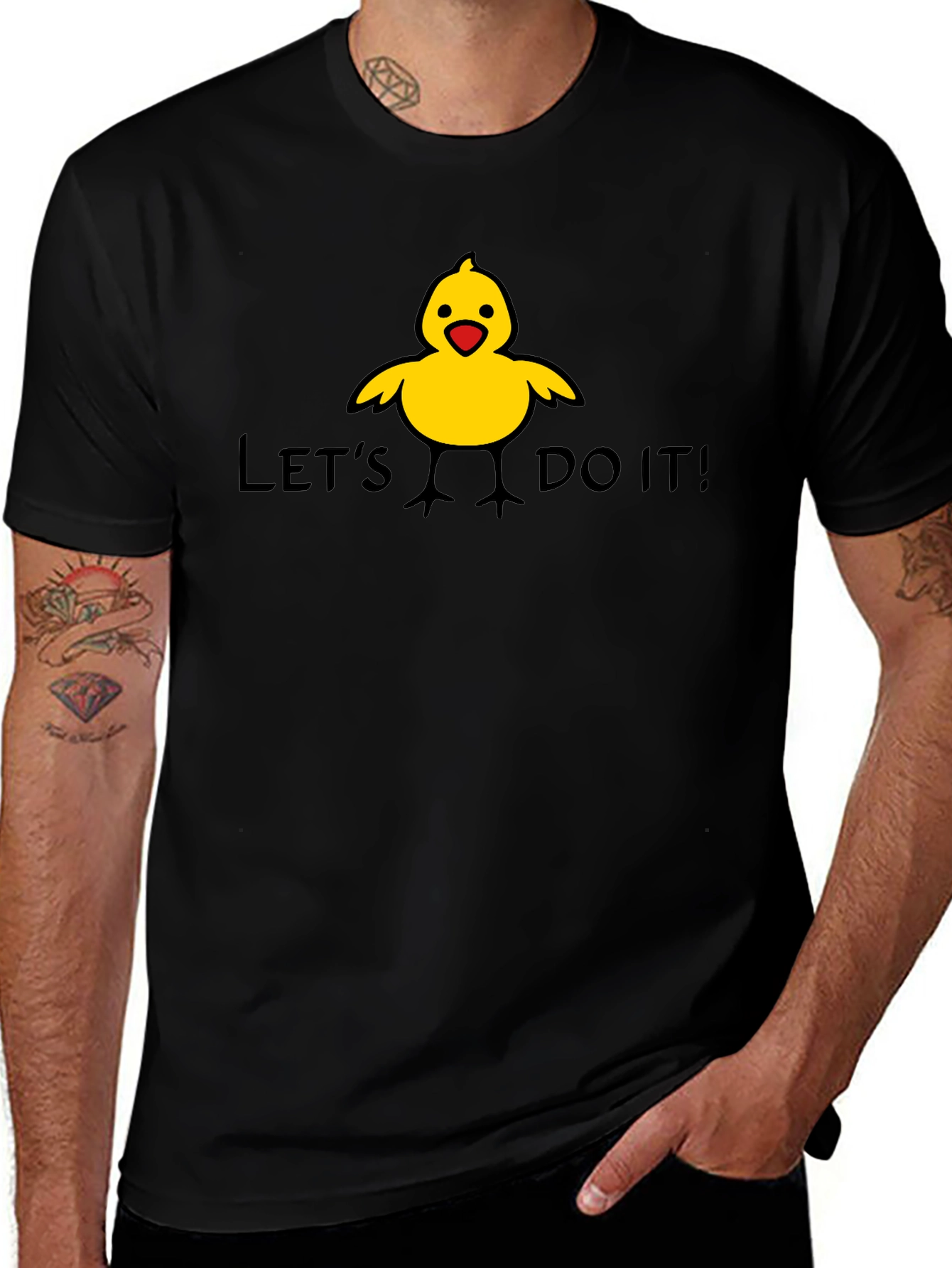 Variant 13 of Let's Do It! Graphic Tee - Funny Chicken Design