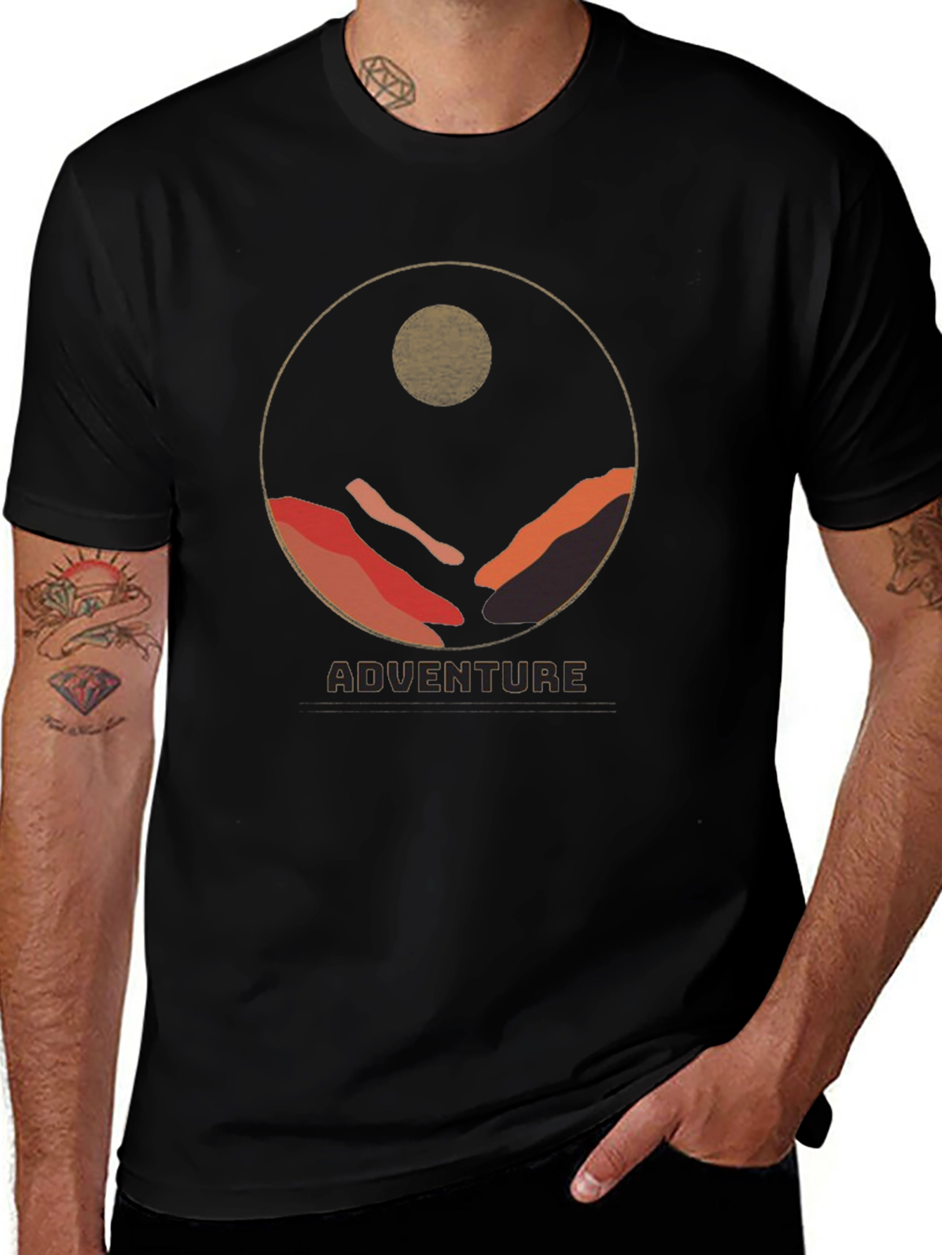 Variant 11 of Adventure Graphic Tee - Mountain Circle Design