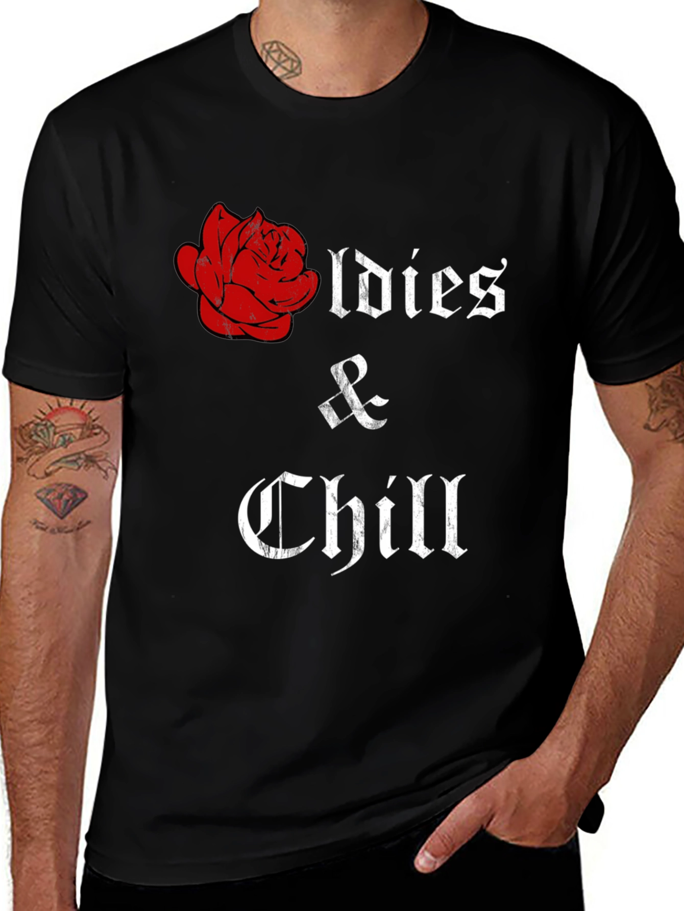 Variant 6 of Ladies & Chill Graphic Tee - Black Cotton T-Shirt