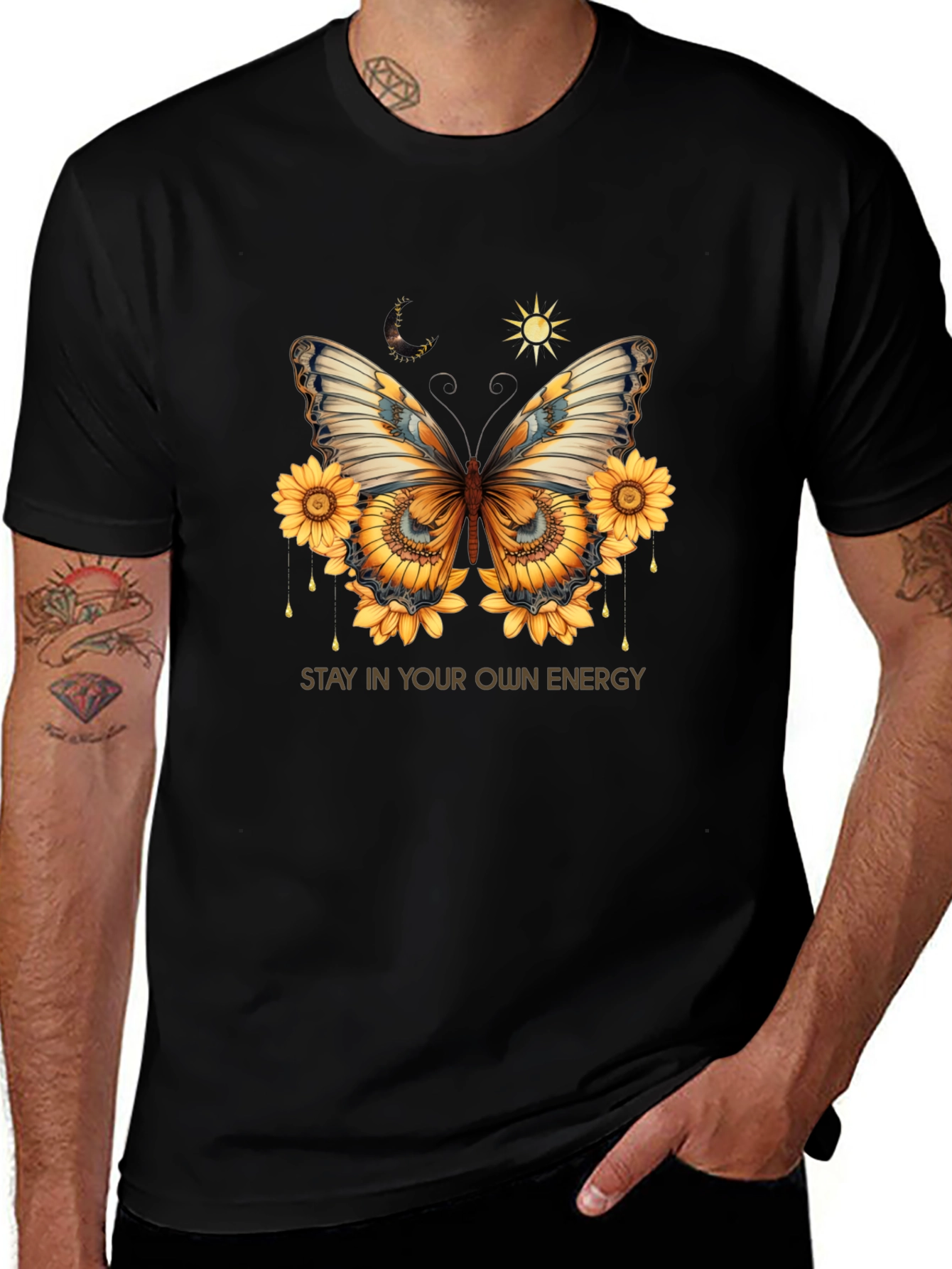 Variant 6 of Butterfly Sunflower Graphic Tee - Stay in Your Energy