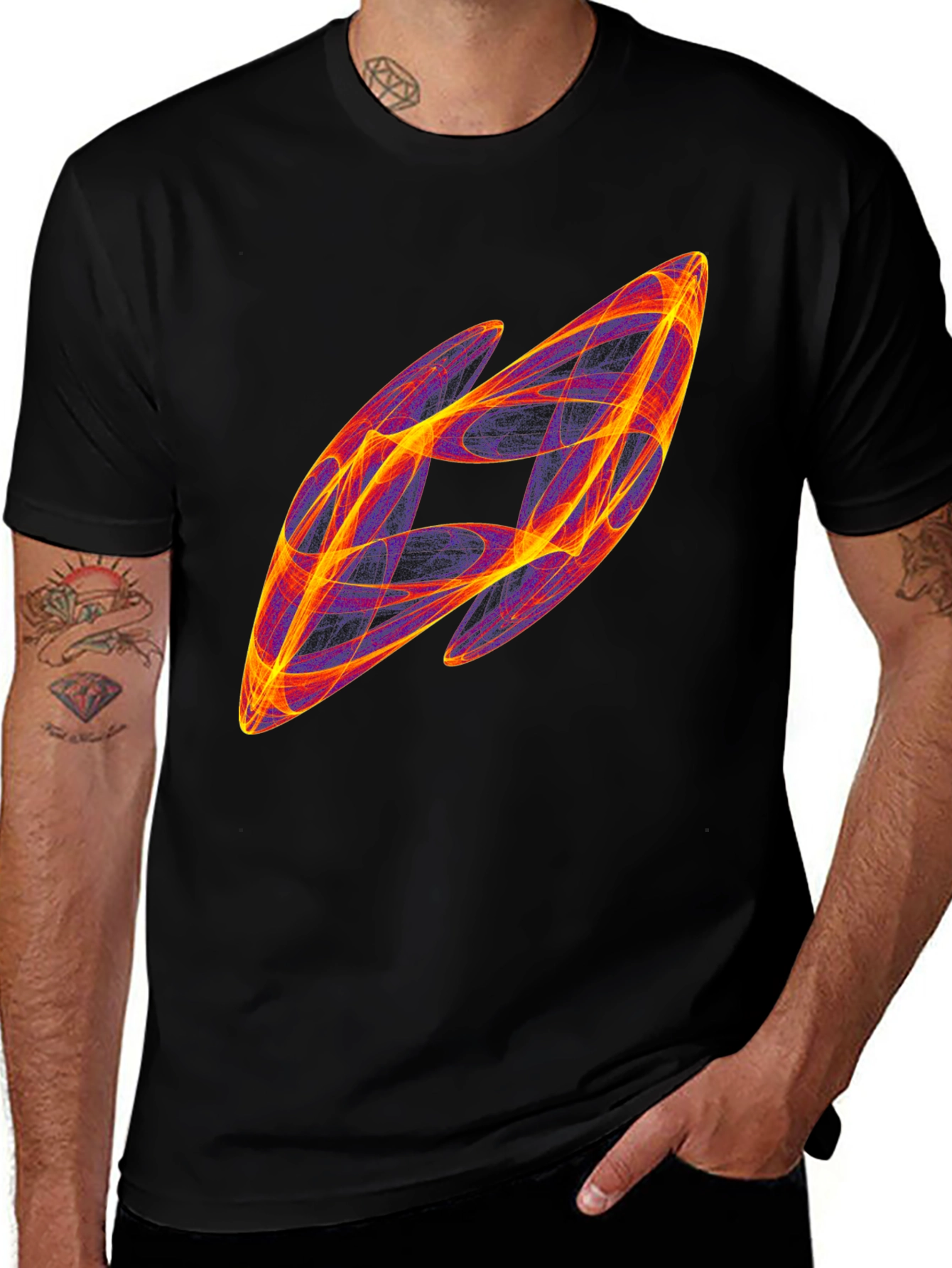 Variant 15 of Abstract Swirl Graphic Black T-Shirt