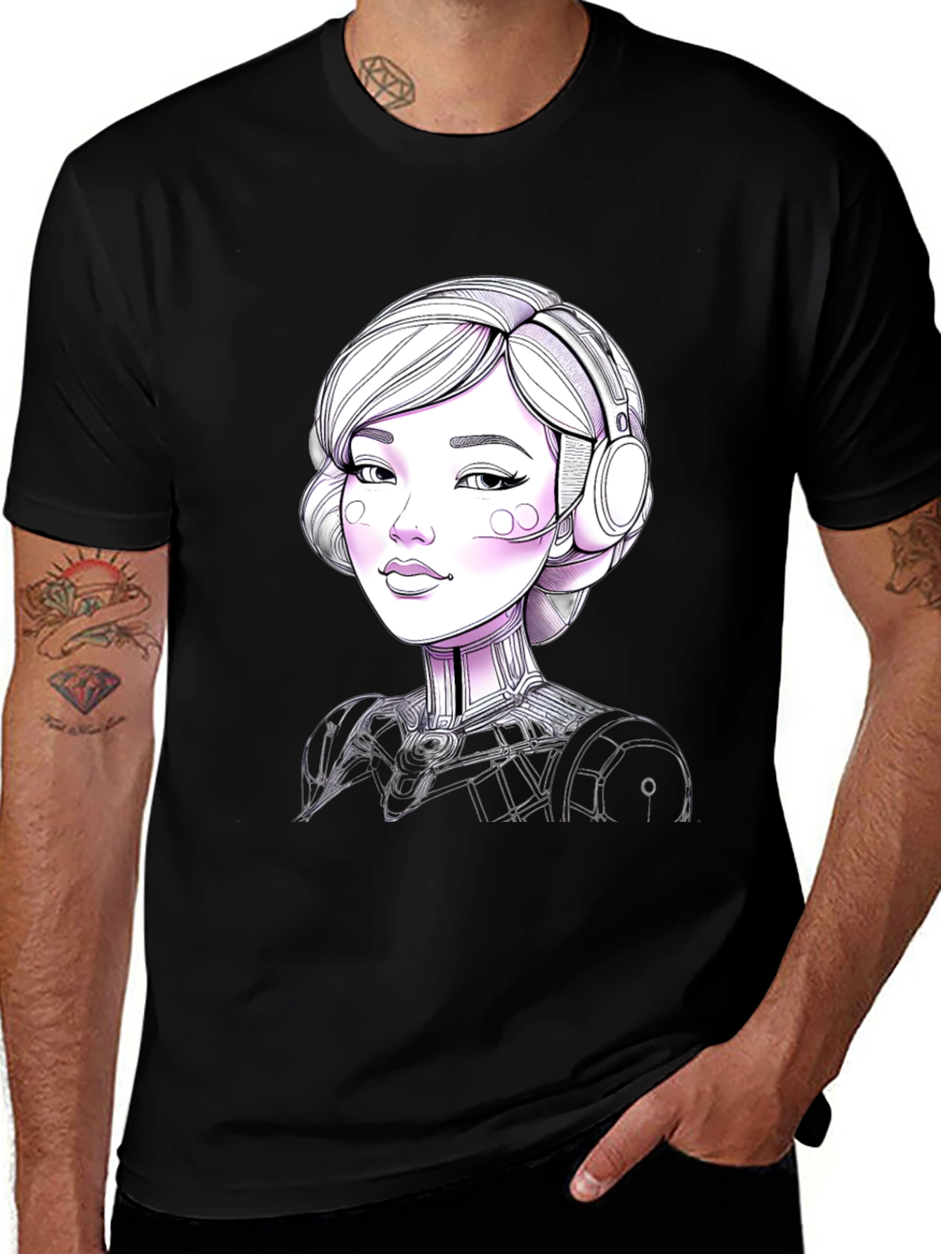 Variant 28 of Cool Cyberpunk Girl Graphic T-Shirt